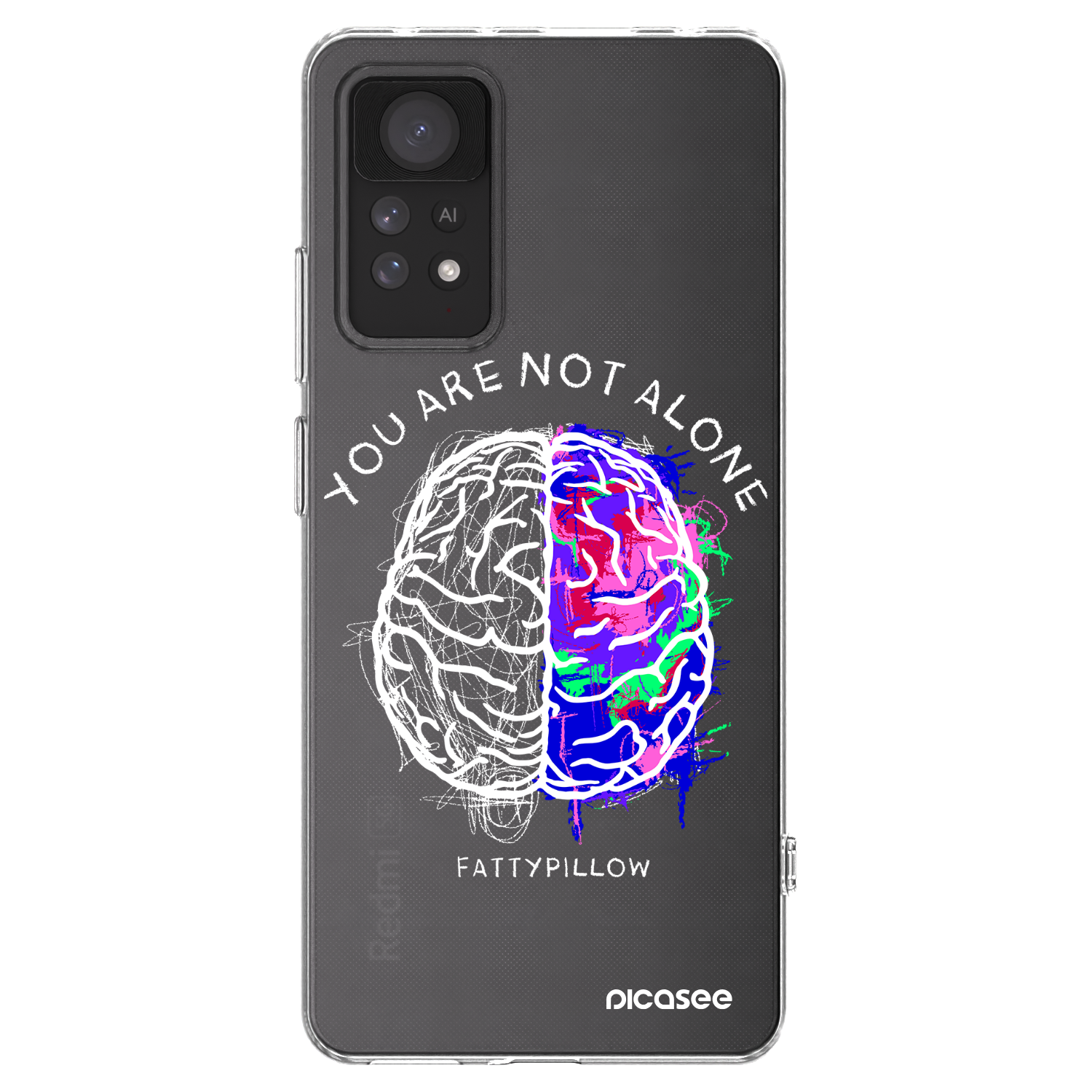 Picasee silikónový prehľadný obal pre Xiaomi Redmi Note 11 Pro - Brain - White