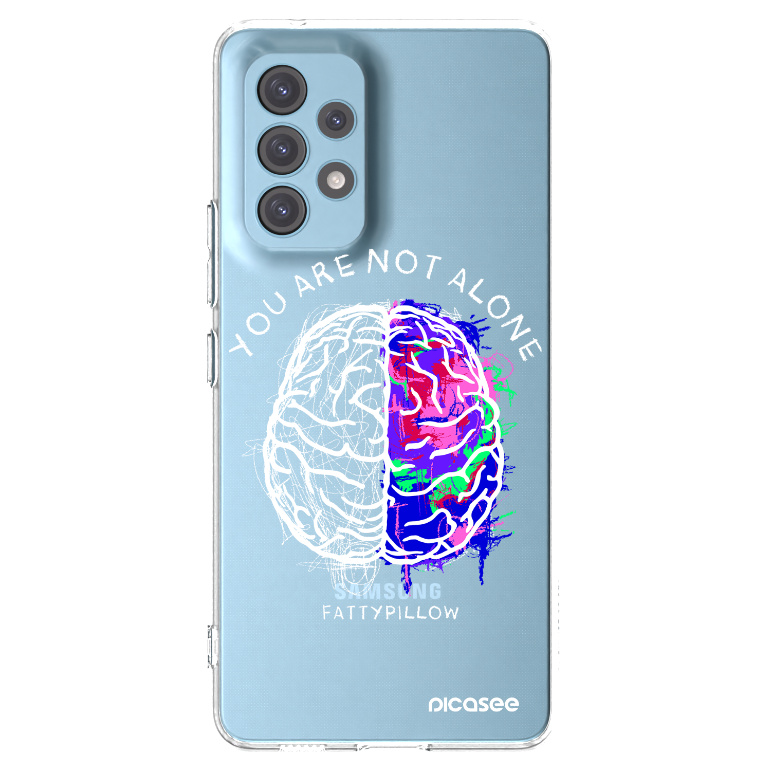 Silikónový prehľadný obal pre Samsung Galaxy A53 5G A536 - Brain - White