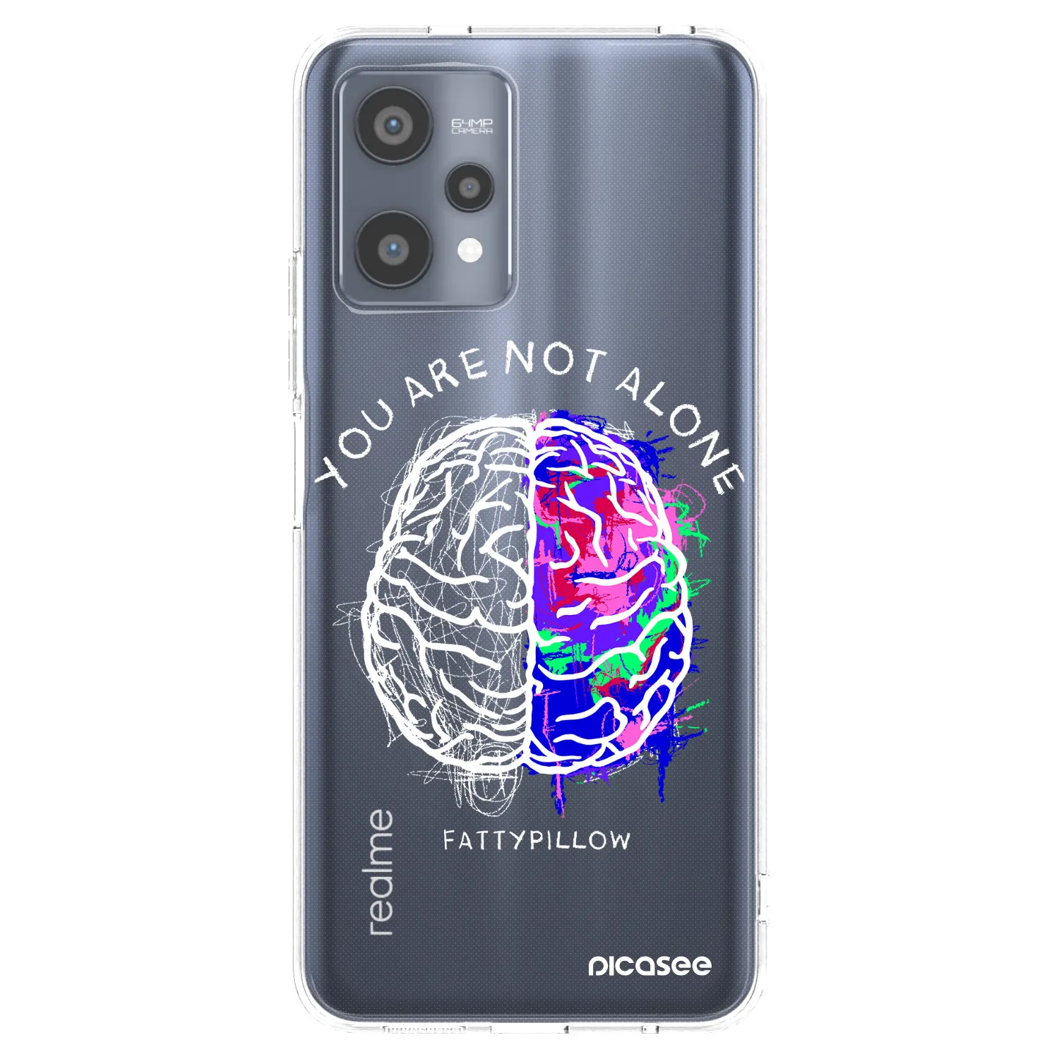 Picasee silikónový prehľadný obal pre Realme 9 Pro 5G - Brain - White
