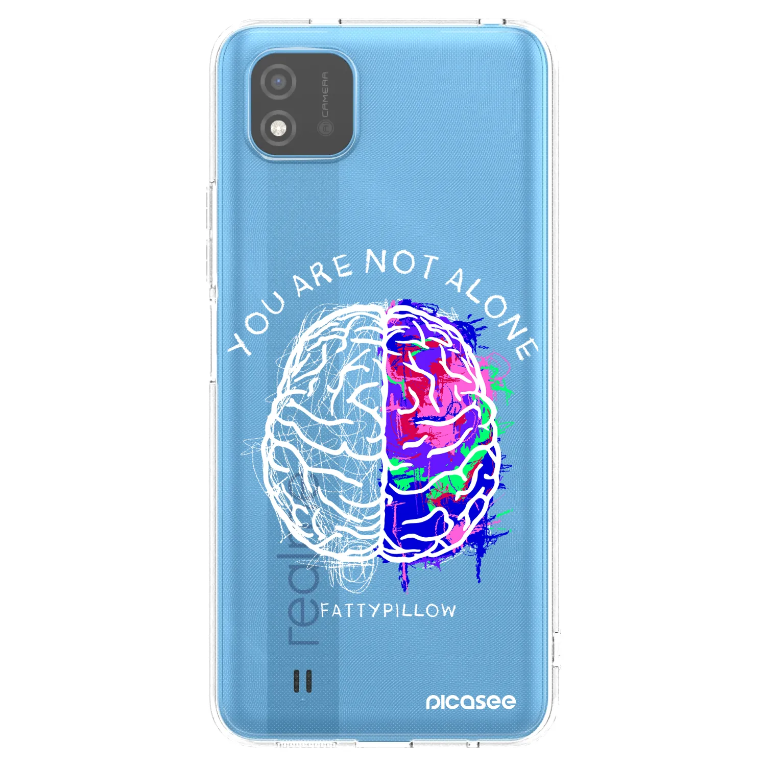 Picasee silikónový prehľadný obal pre Realme C11 (2021) - Brain - White