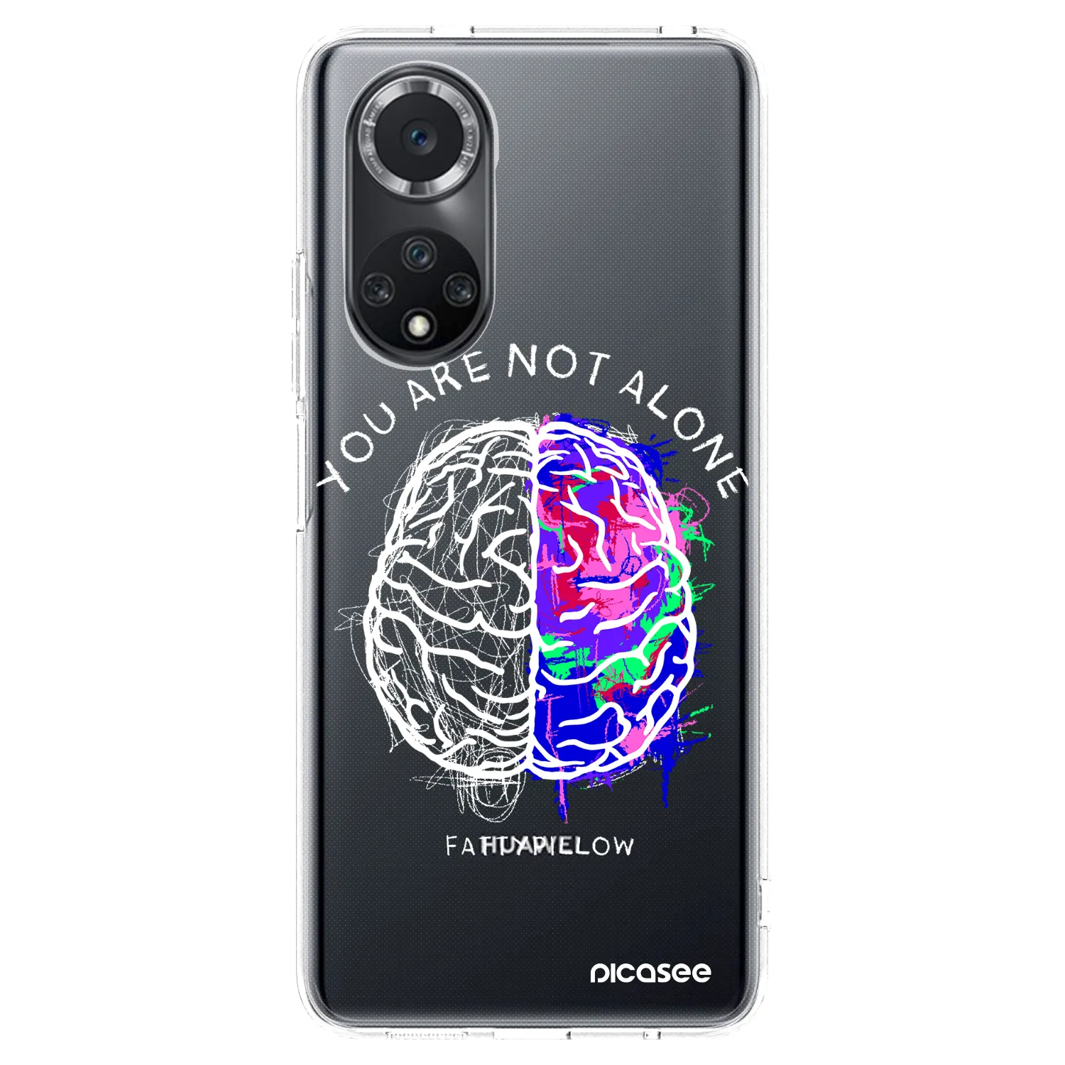 Silikónový prehľadný obal pre Huawei Nova 9 SE - Brain - White