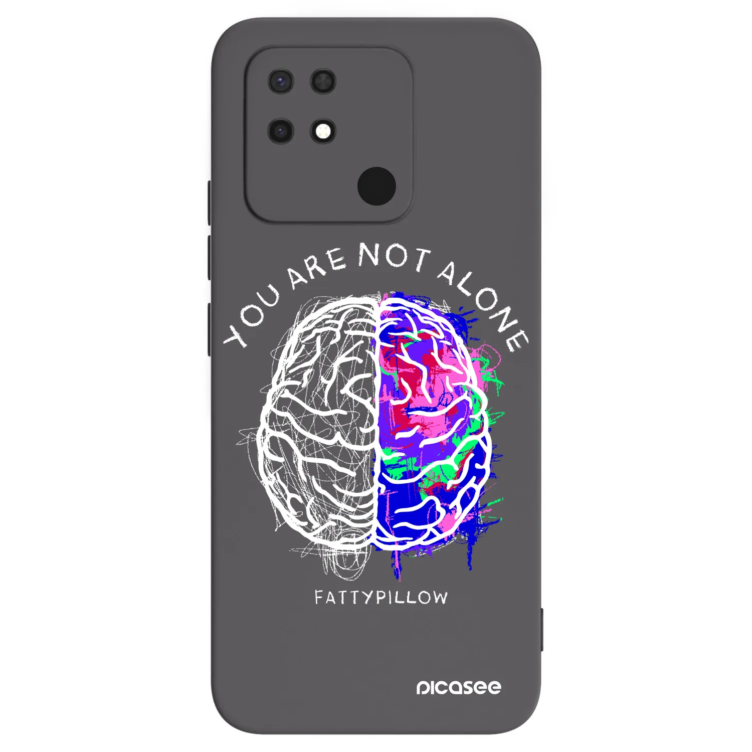 Picasee silikónový čierny obal pre Xiaomi Redmi 10C - Brain - White