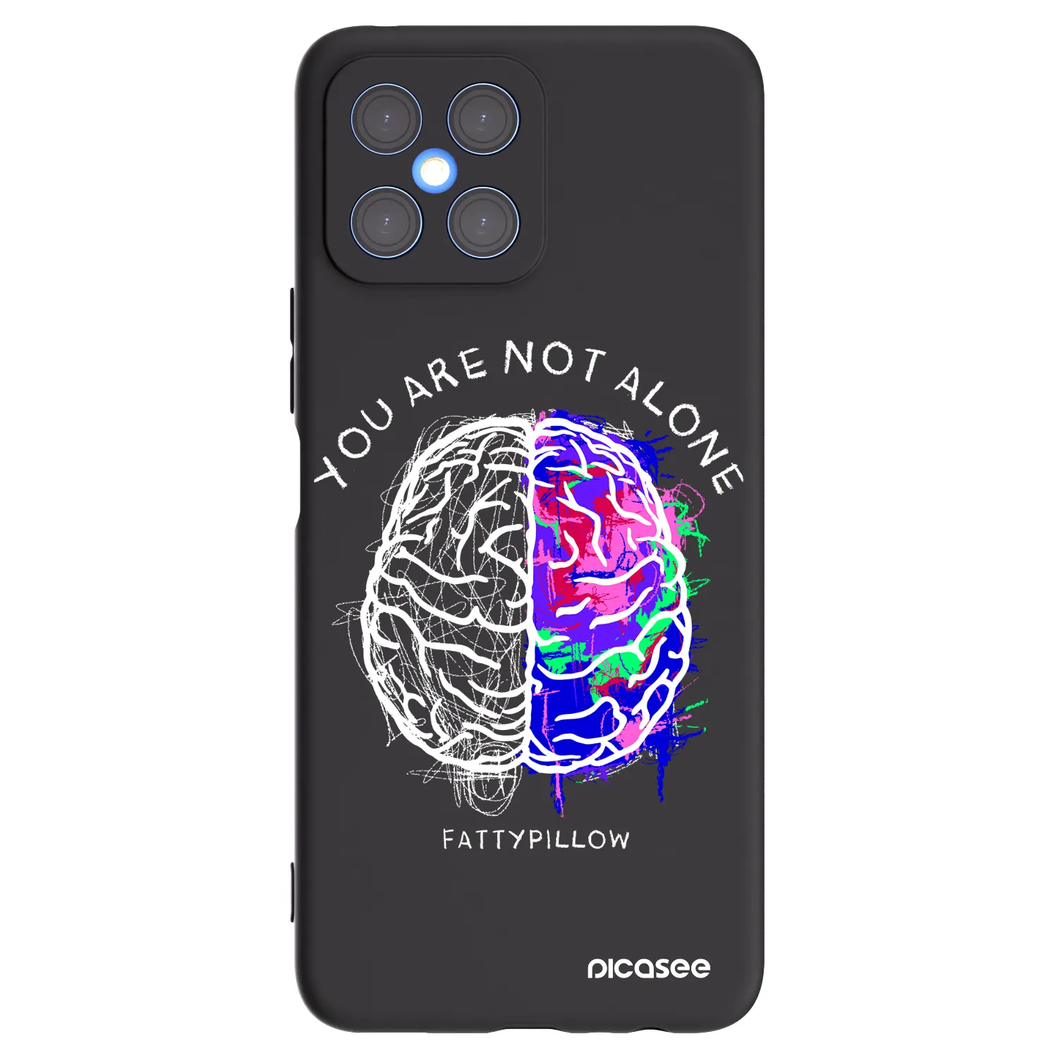 Picasee silikónový čierny obal pre Honor X8 4G - Brain - White