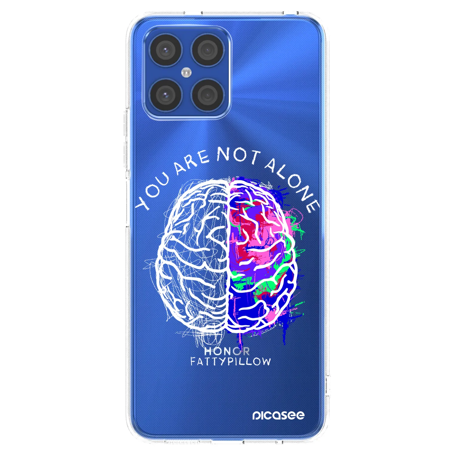 Picasee silikónový prehľadný obal pre Honor X8 4G - Brain - White