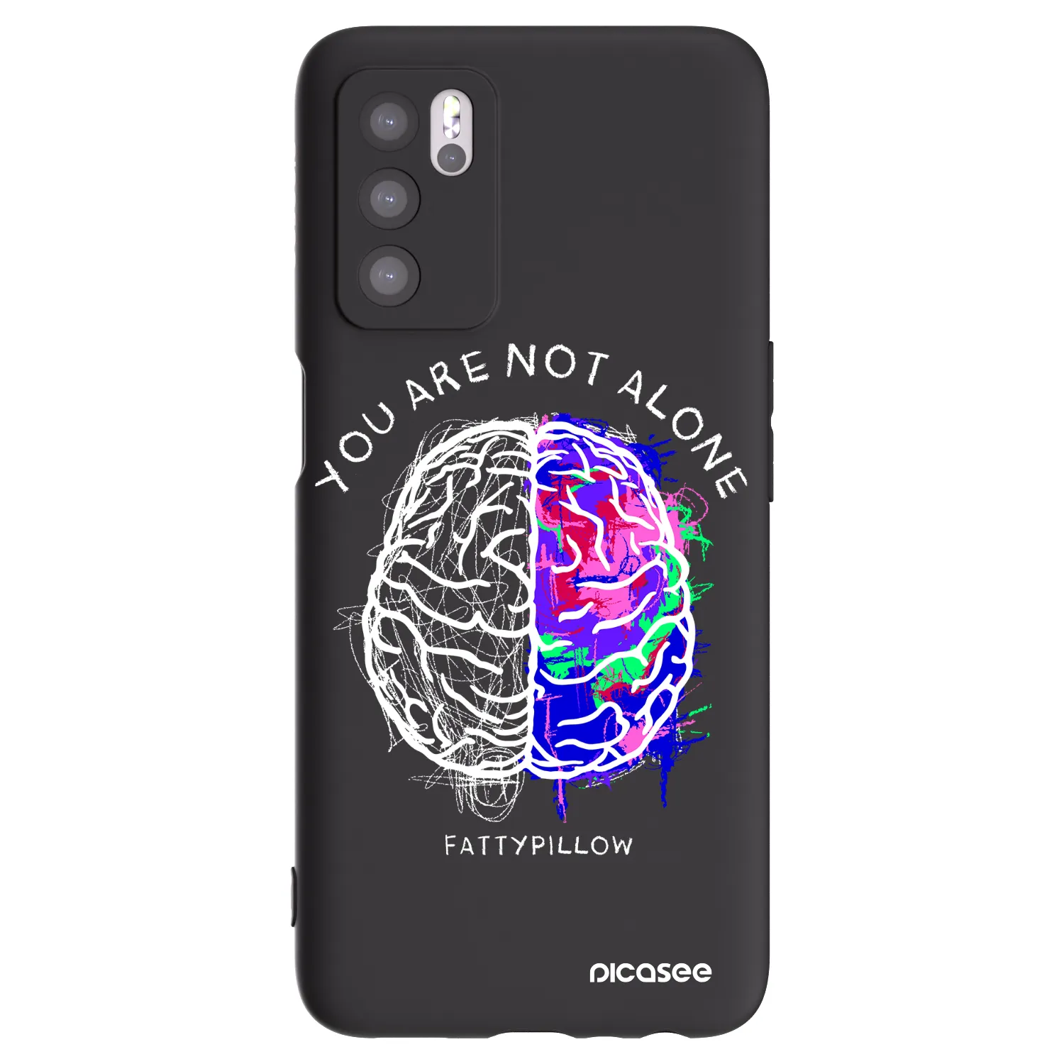 Picasee silikónový čierny obal pre OPPO A16s - Brain - White