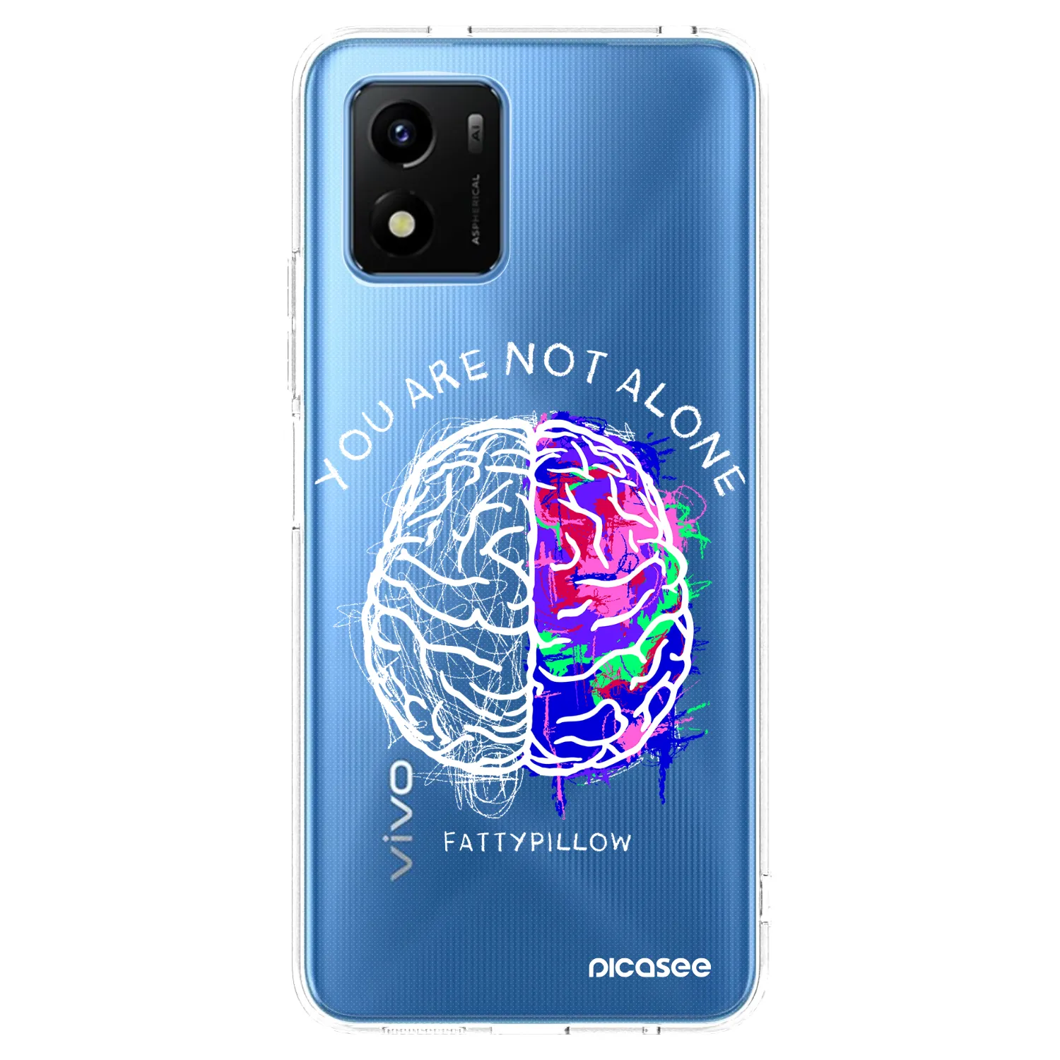 Picasee silikónový prehľadný obal pre Vivo Y01 - Brain - White