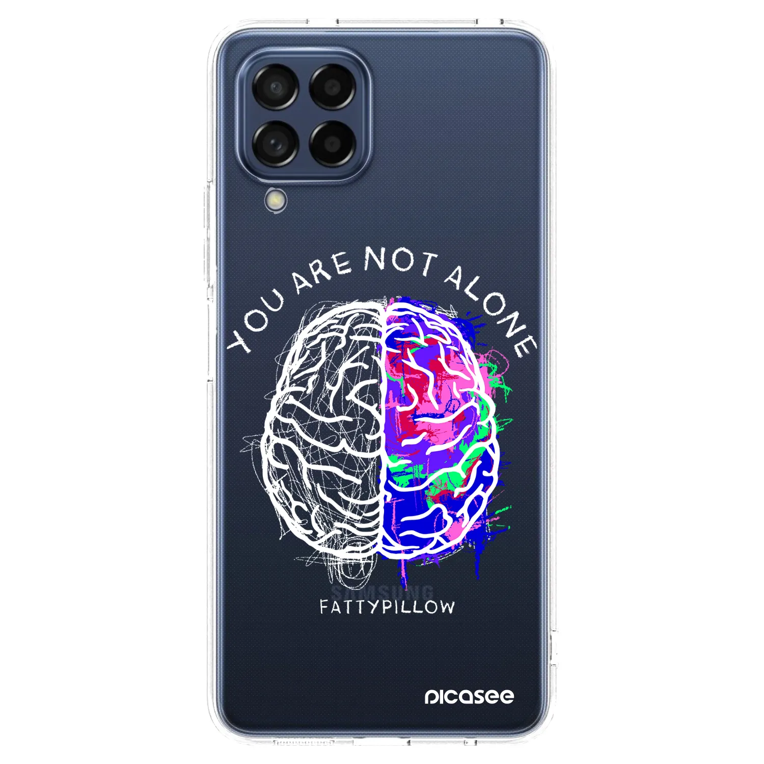 Picasee silikónový prehľadný obal pre Samsung Galaxy M53 5G - Brain - White