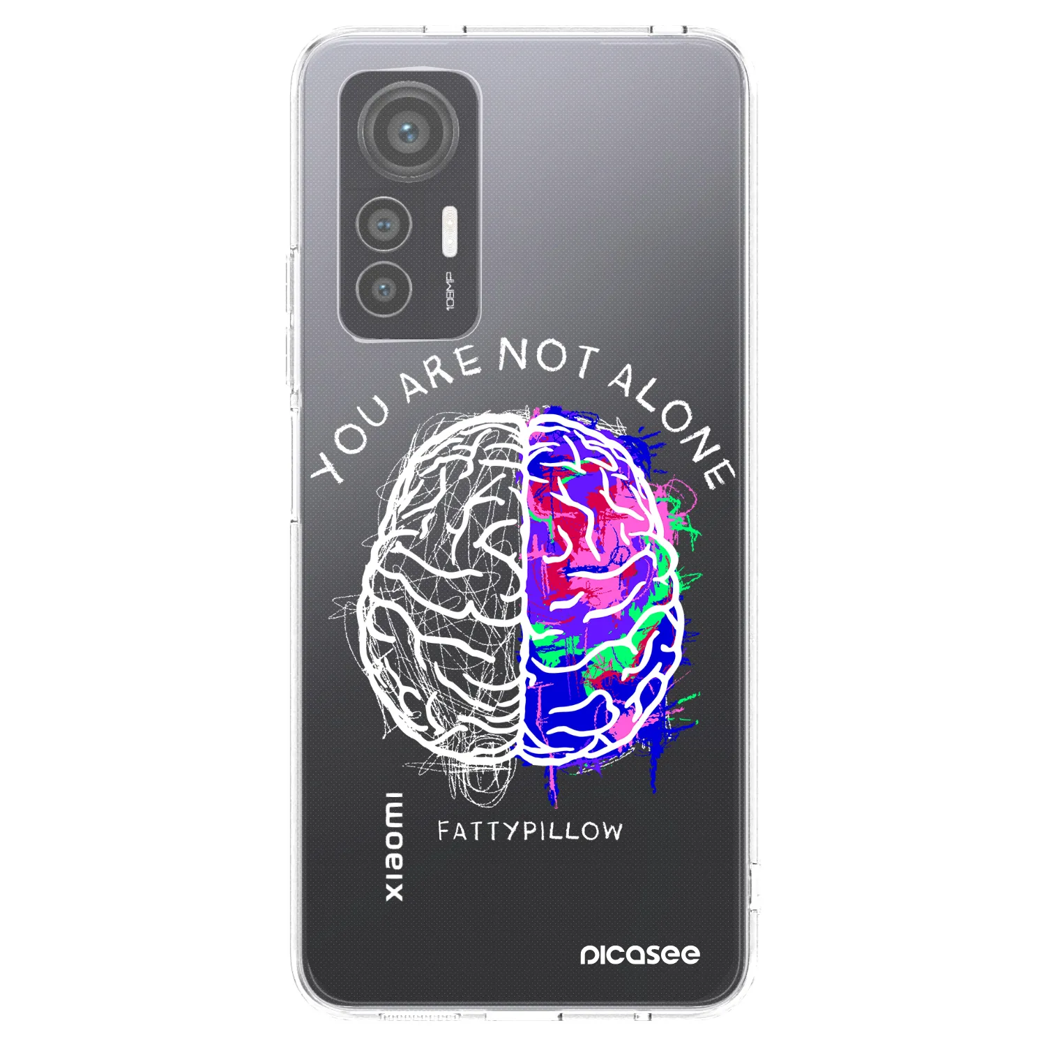 Picasee silikónový prehľadný obal pre Xiaomi 12 Lite - Brain - White