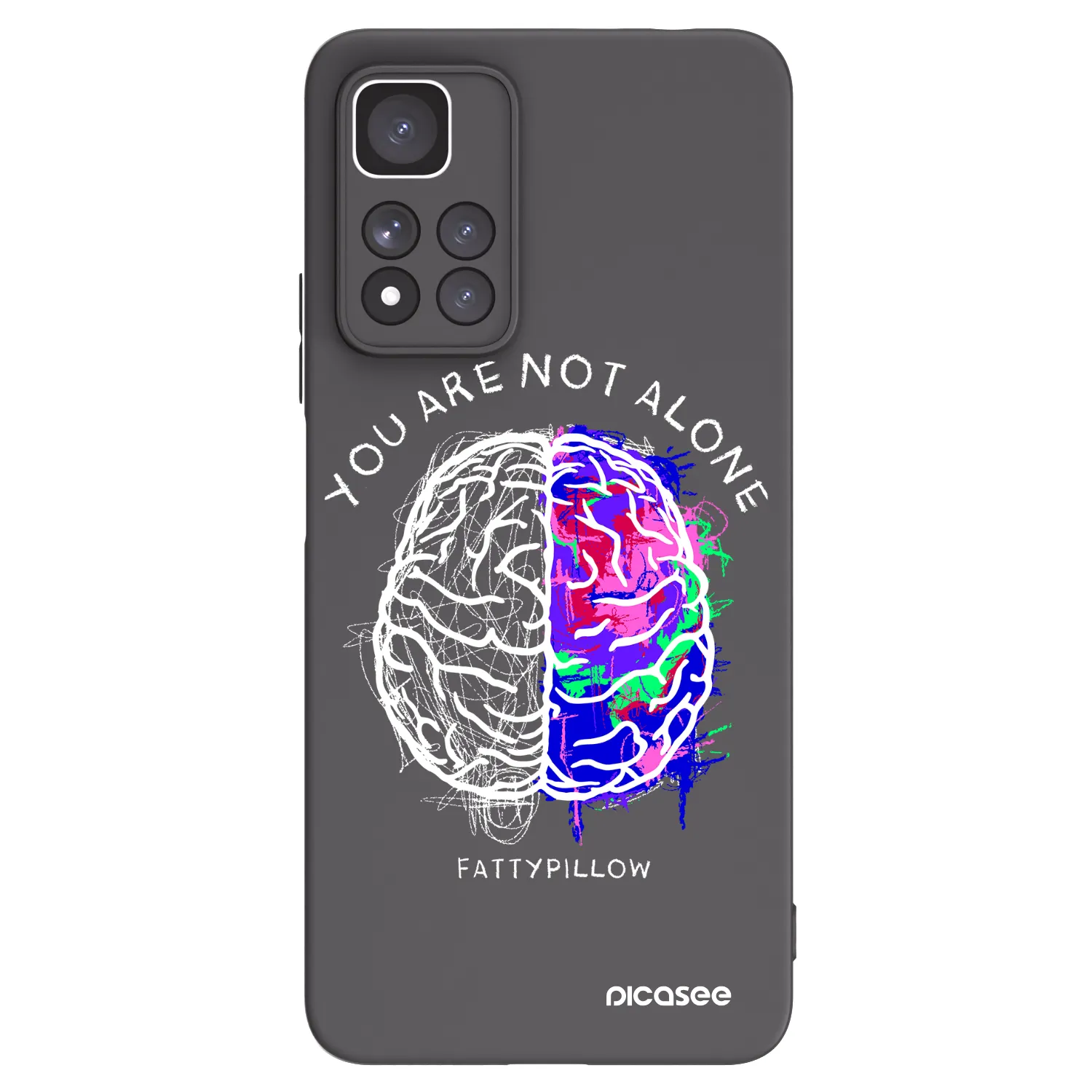 Picasee silikónový čierny obal pre Xiaomi Redmi Note 11 Pro+ 5G - Brain - White