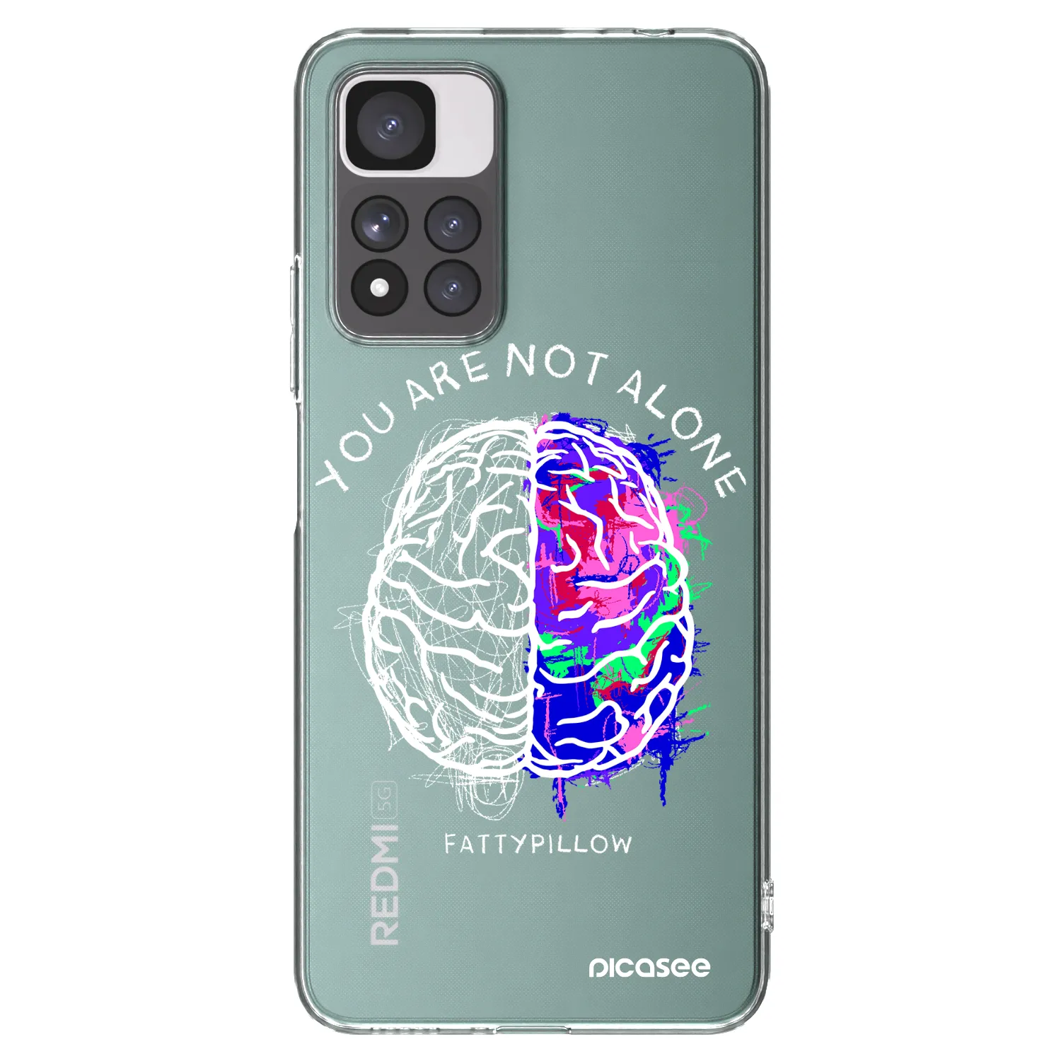 Picasee silikónový prehľadný obal pre Xiaomi Redmi Note 11 Pro+ 5G - Brain - White