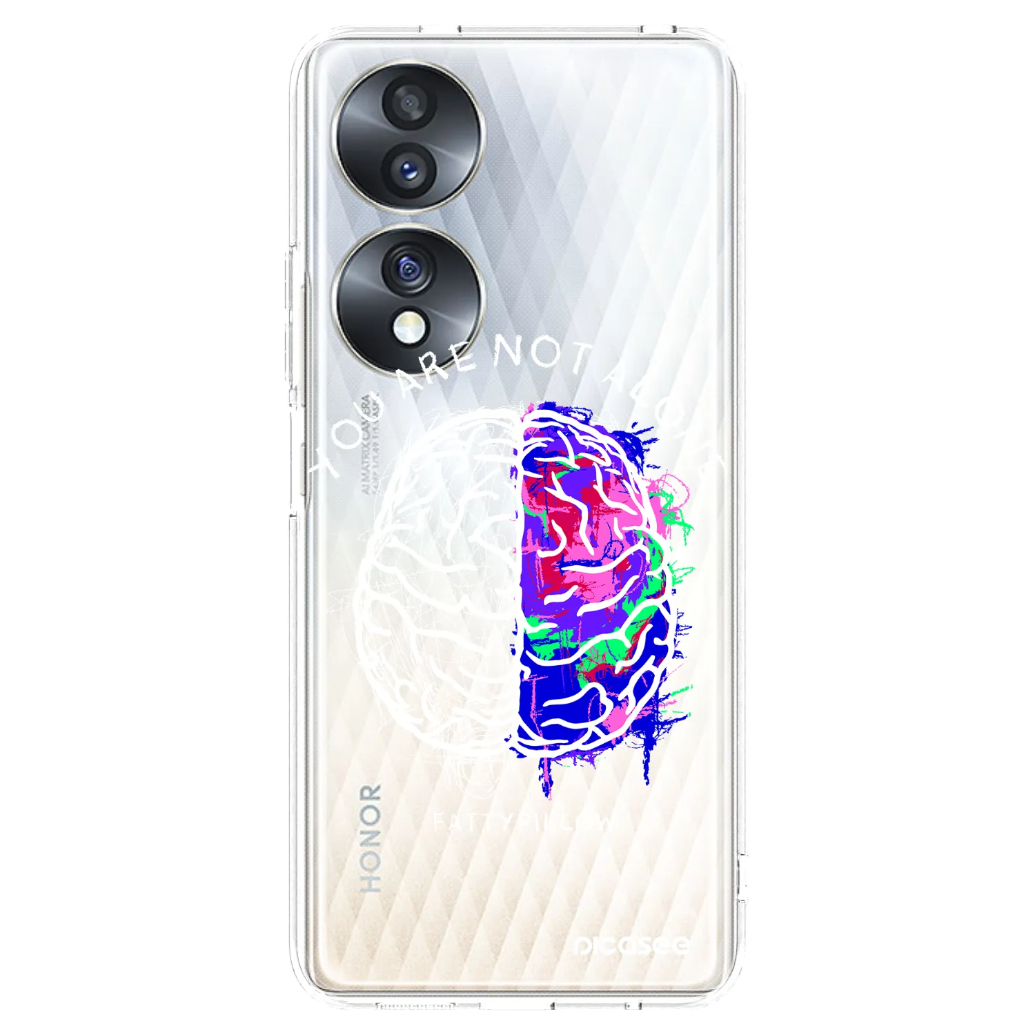 Picasee silikónový prehľadný obal pre Honor 70 - Brain - White