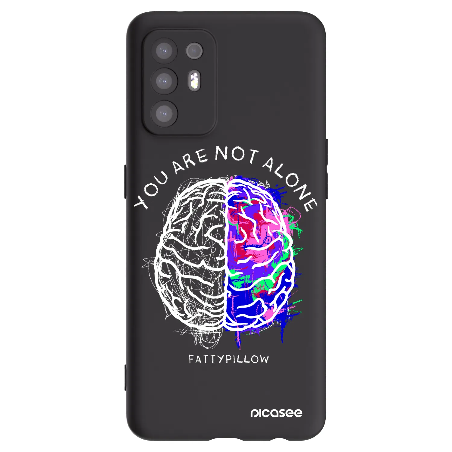 Picasee silikónový čierny obal pre OPPO A94 5G - Brain - White