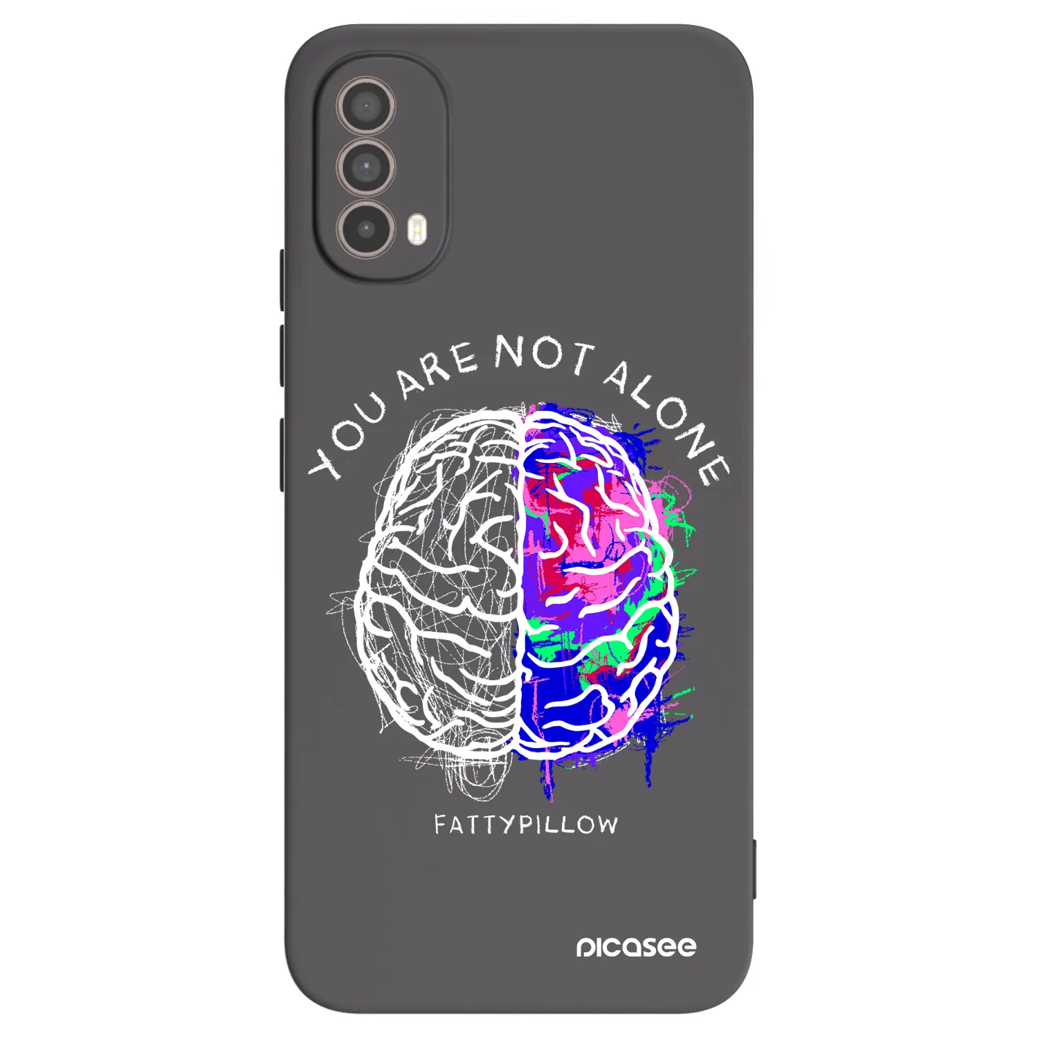 Picasee silikónový čierny obal pre Motorola Moto E40 - Brain - White