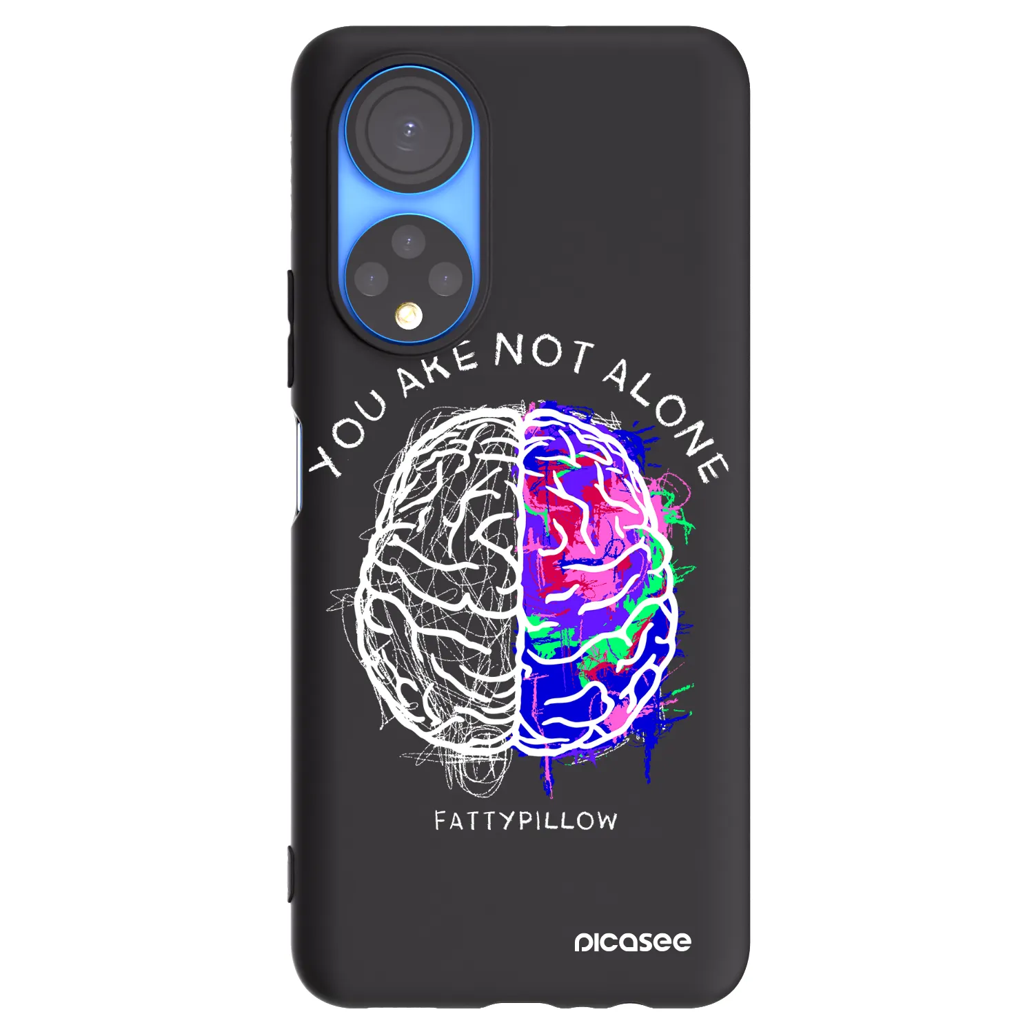 Picasee silikónový čierny obal pre Honor X7 - Brain - White