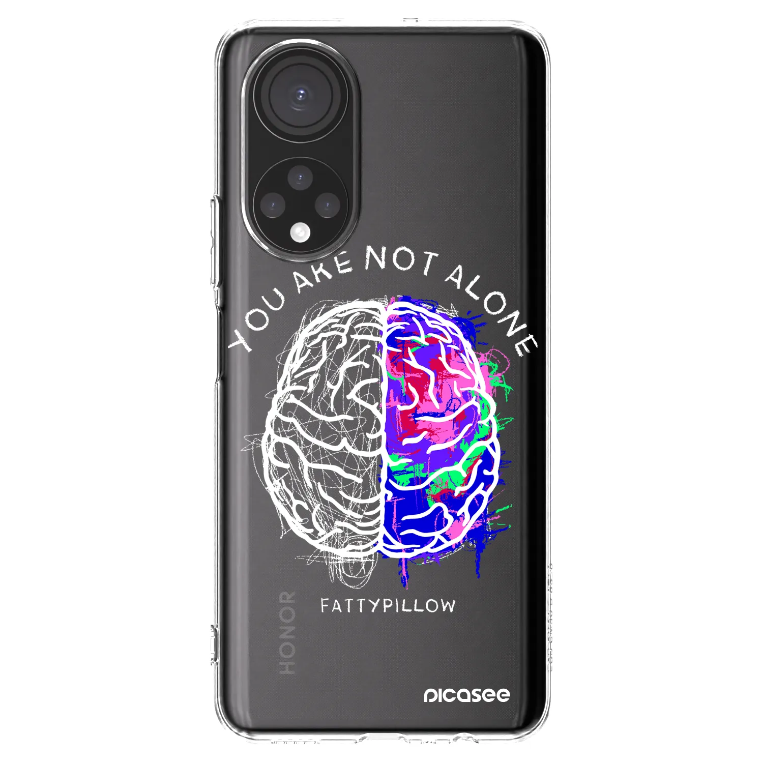 Picasee silikónový prehľadný obal pre Honor X7 - Brain - White