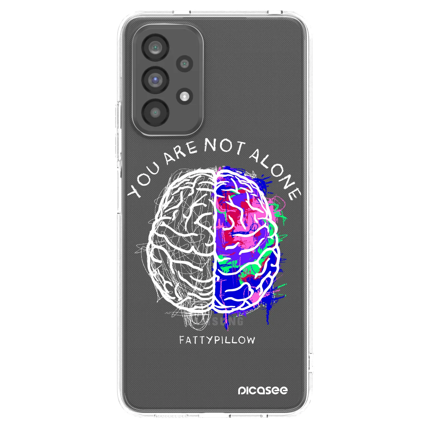 Picasee silikónový prehľadný obal pre Samsung Galaxy A73 5G - Brain - White
