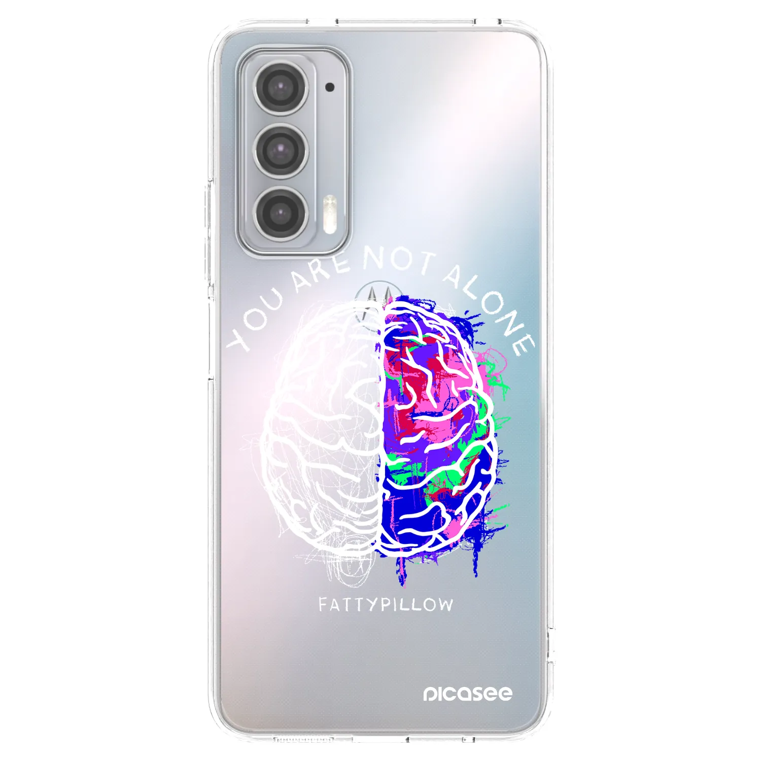 Picasee silikónový prehľadný obal pre Motorola Edge 20 - Brain - White