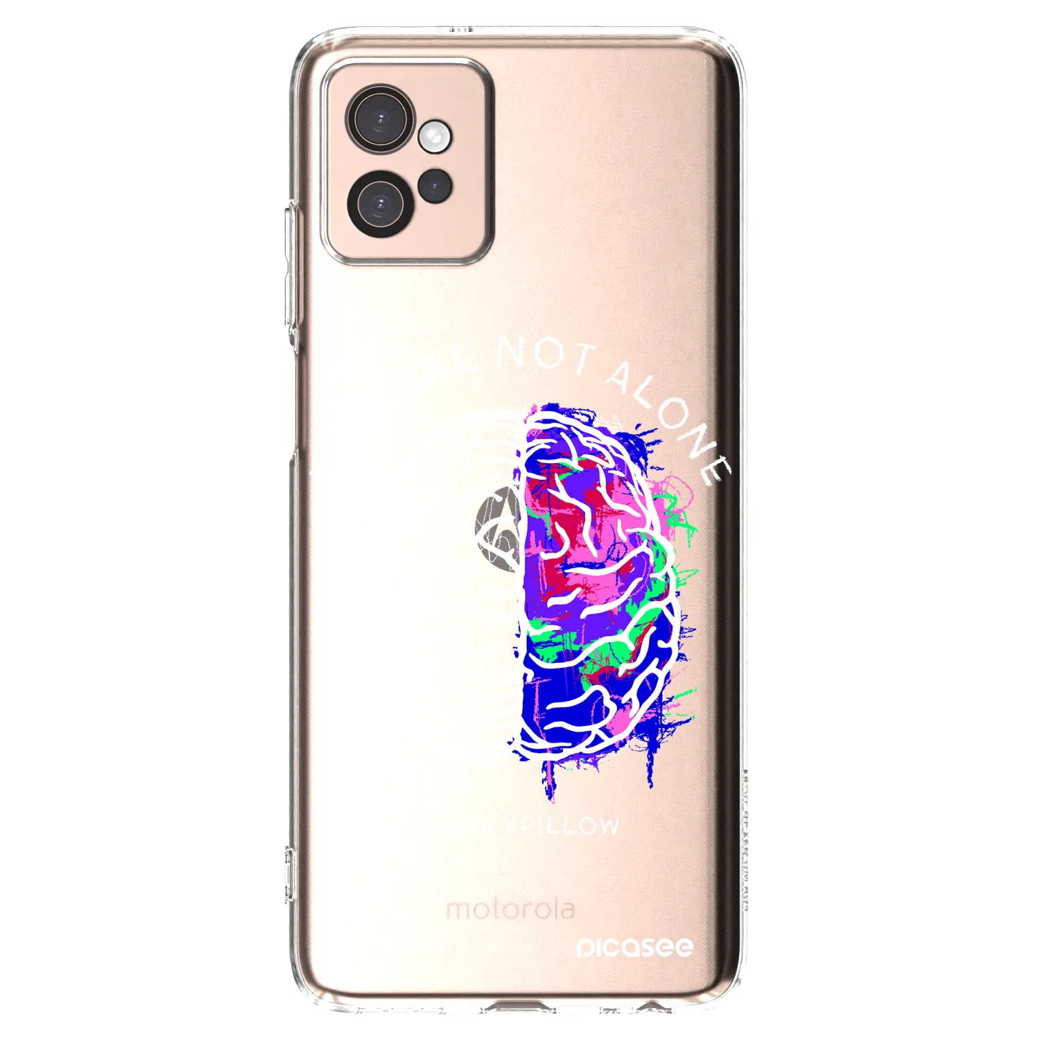 Picasee silikónový prehľadný obal pre Motorola Moto G32 - Brain - White