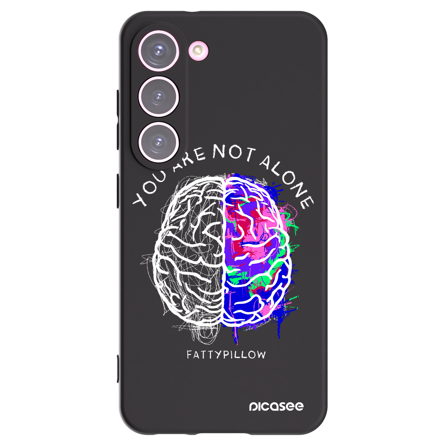 Silikónový čierny obal pre Samsung Galaxy S23 5G - Brain - White