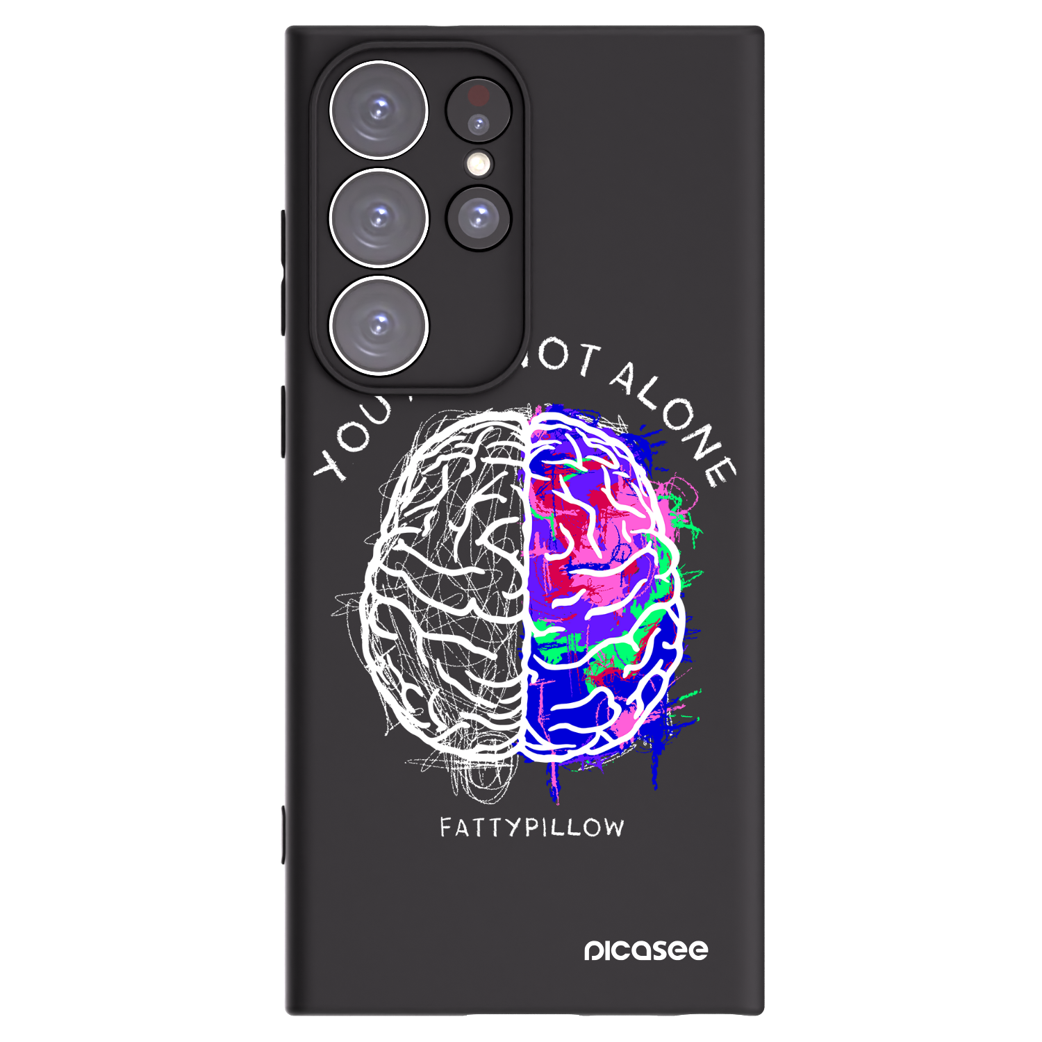 Picasee silikónový čierny obal pre Samsung Galaxy S23 Ultra 5G - Brain - White