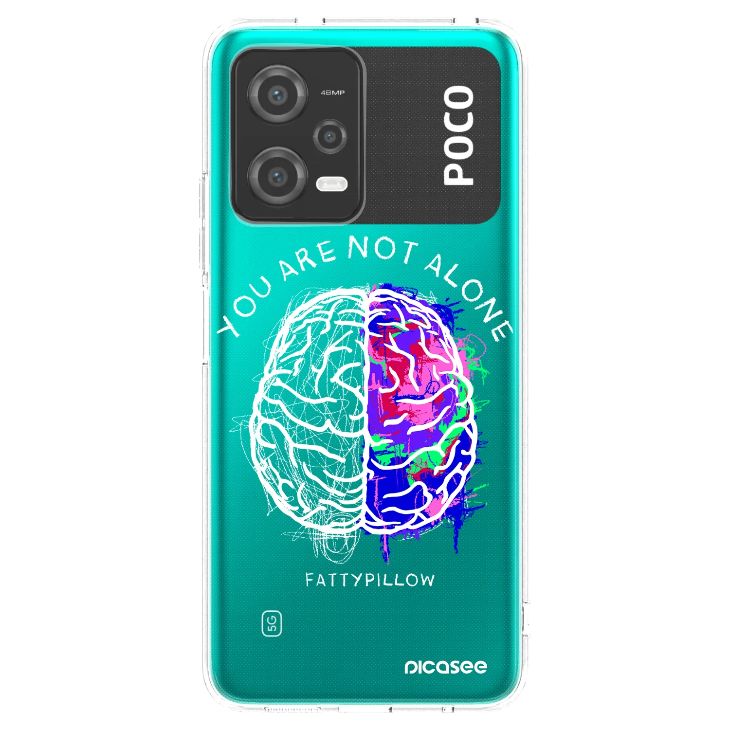 Silikónový prehľadný obal pre Xiaomi Poco X5 - Brain - White