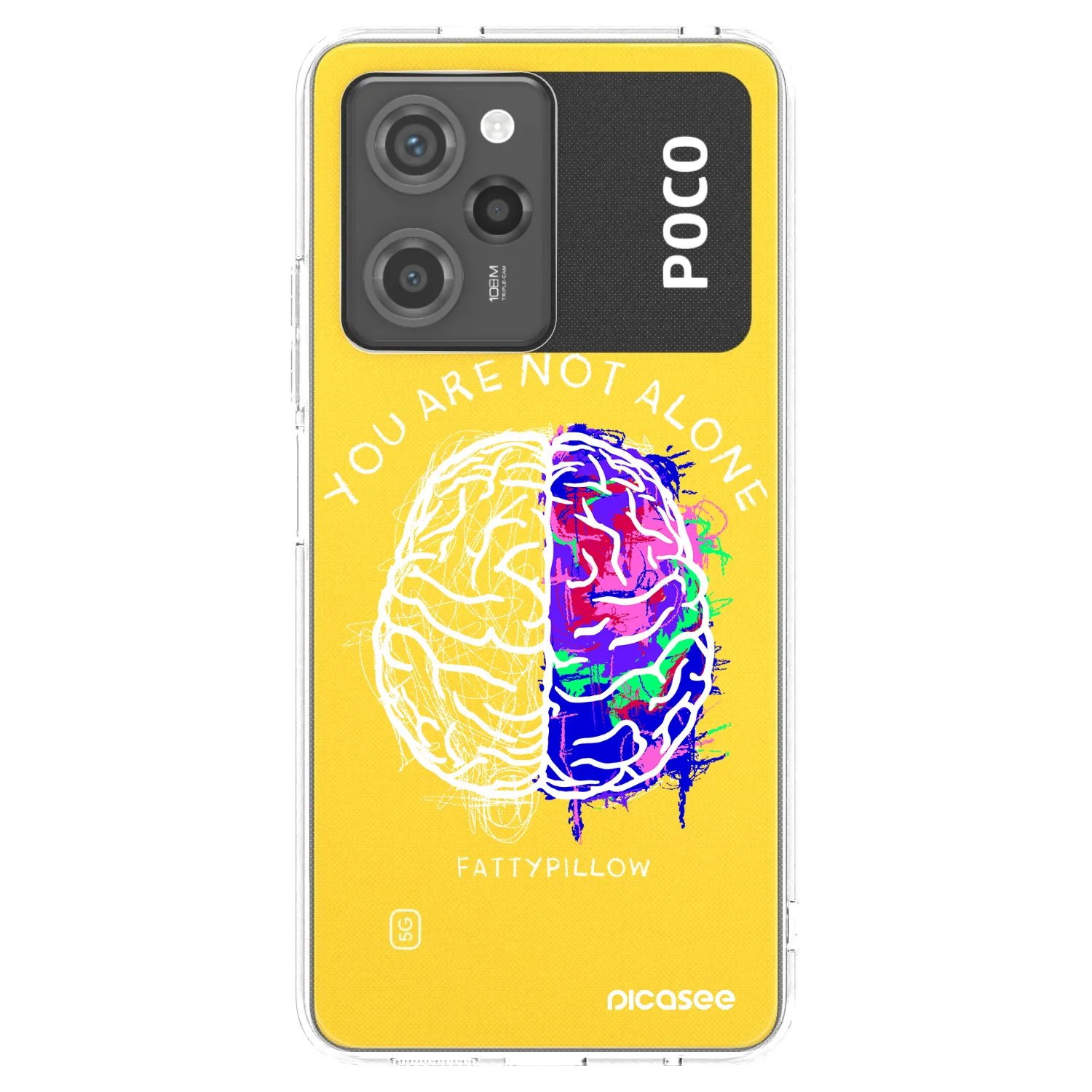 Picasee silikónový prehľadný obal pre Xiaomi Poco X5 Pro - Brain - White