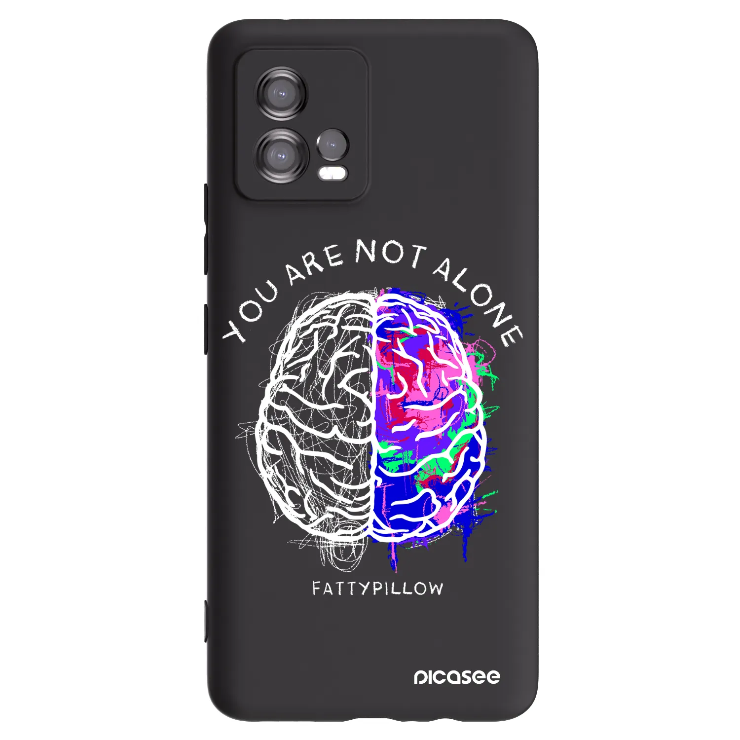 Picasee silikónový čierny obal pre Motorola Moto G72 - Brain - White