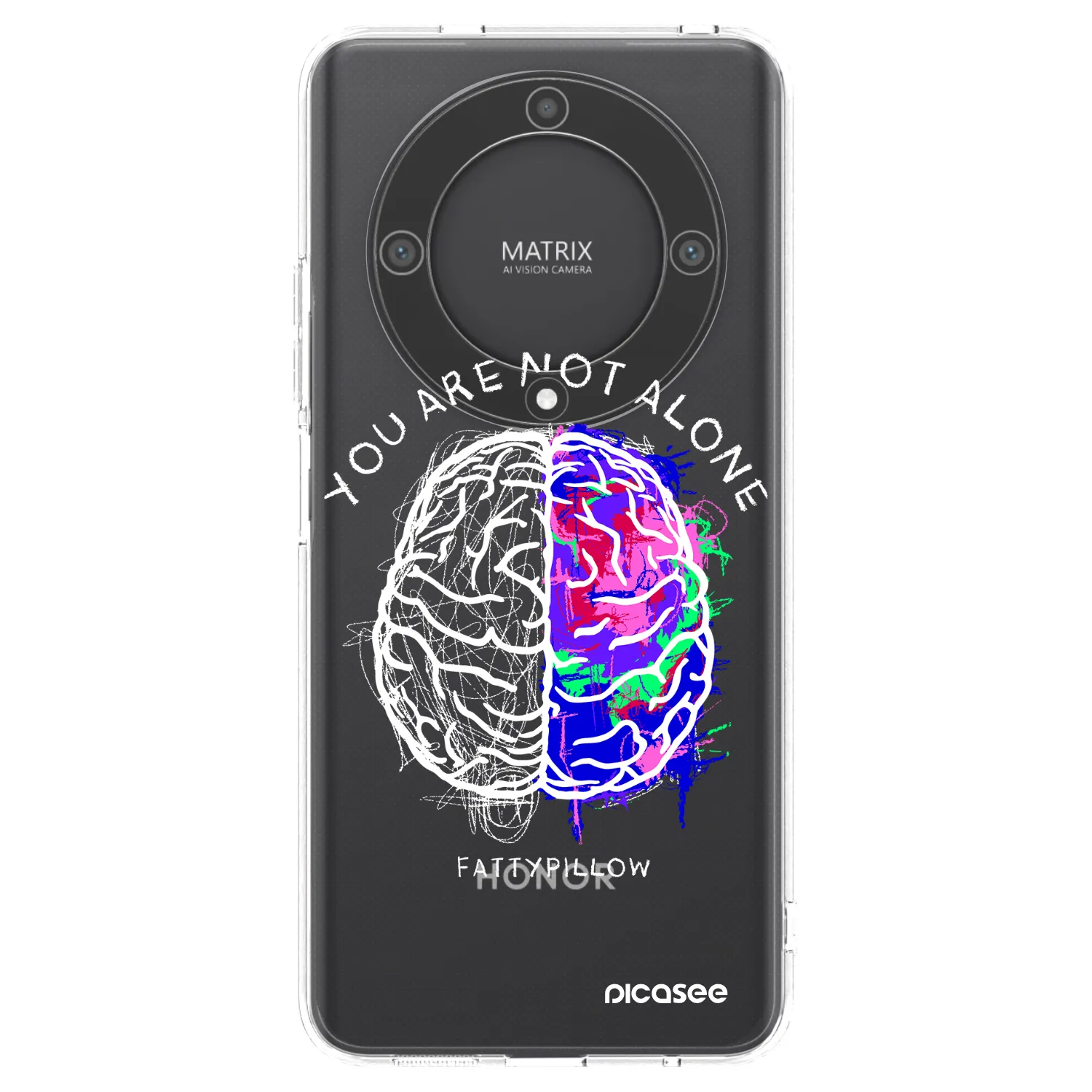 Picasee silikónový prehľadný obal pre Honor Magic5 Lite 5G - Brain - White