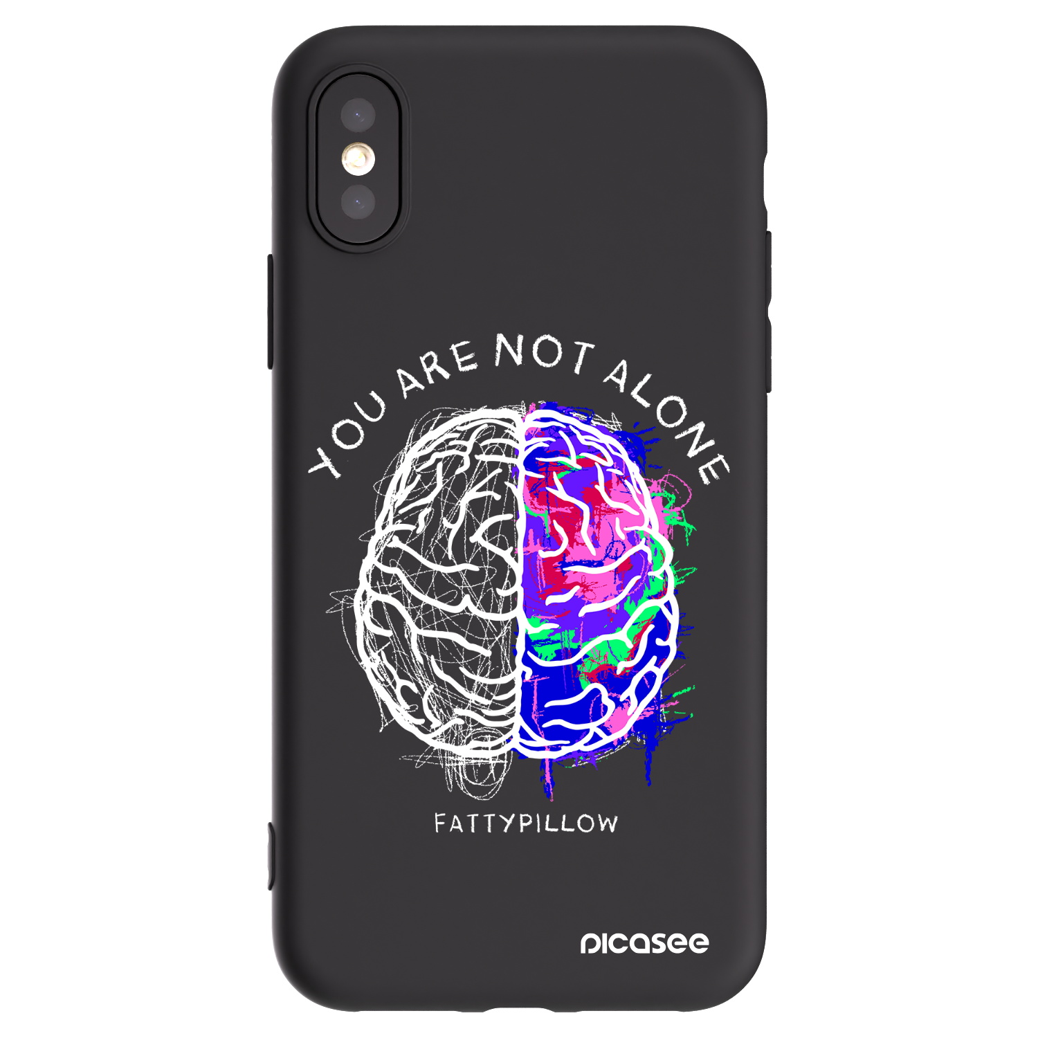 Picasee silikónový čierny obal pre Apple iPhone X/XS - Brain - White