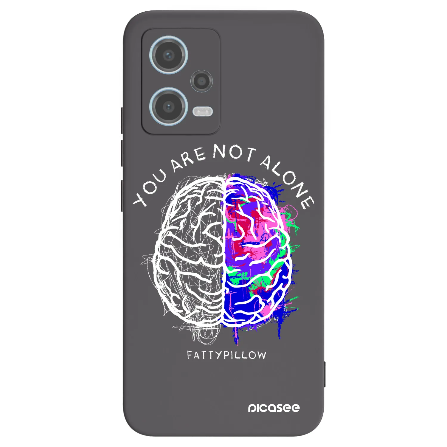 Picasee silikónový čierny obal pre Xiaomi Redmi Note 12 5G - Brain - White