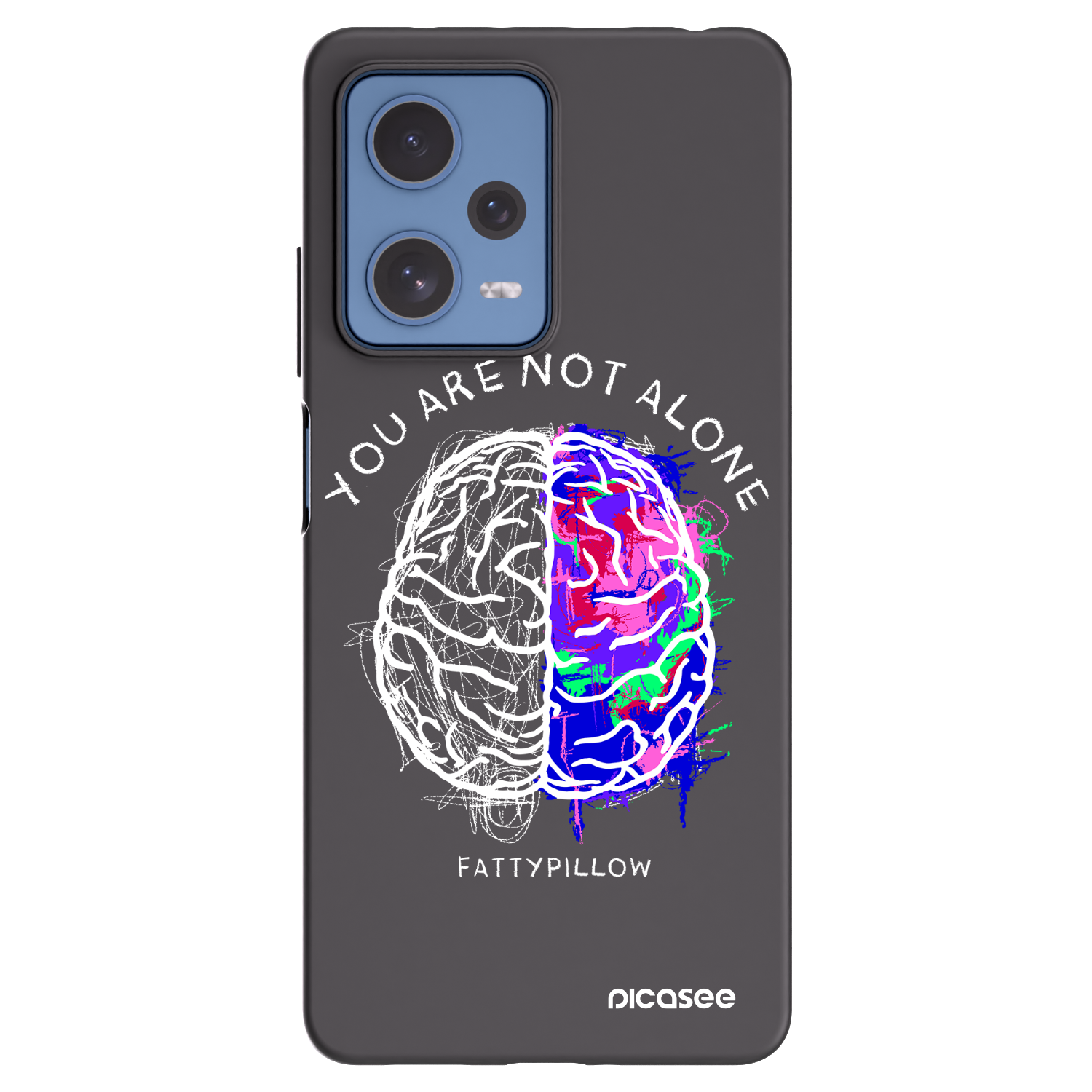 Picasee silikónový čierny obal pre Xiaomi Redmi Note 12 Pro 5G - Brain - White