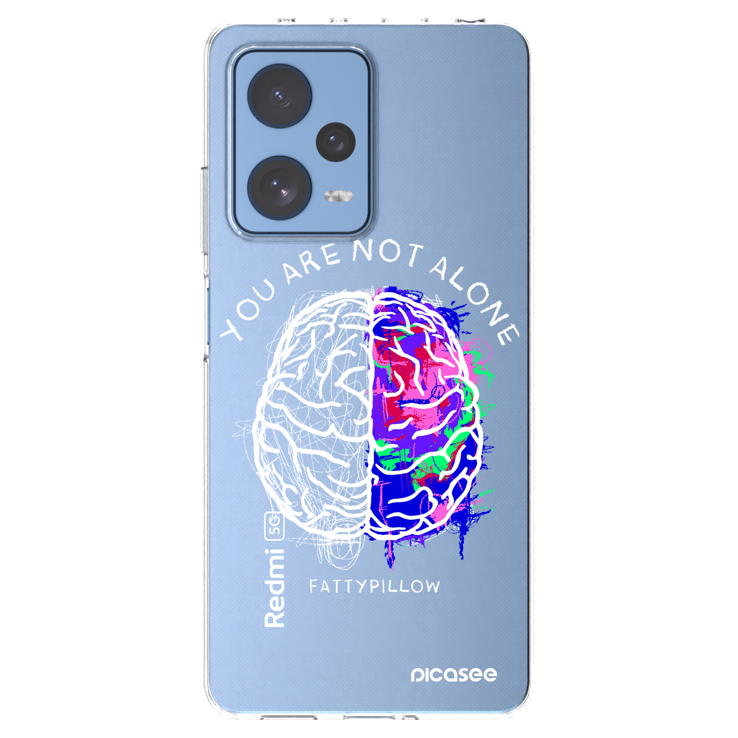 Picasee silikónový prehľadný obal pre Xiaomi Redmi Note 12 Pro 5G - Brain - White