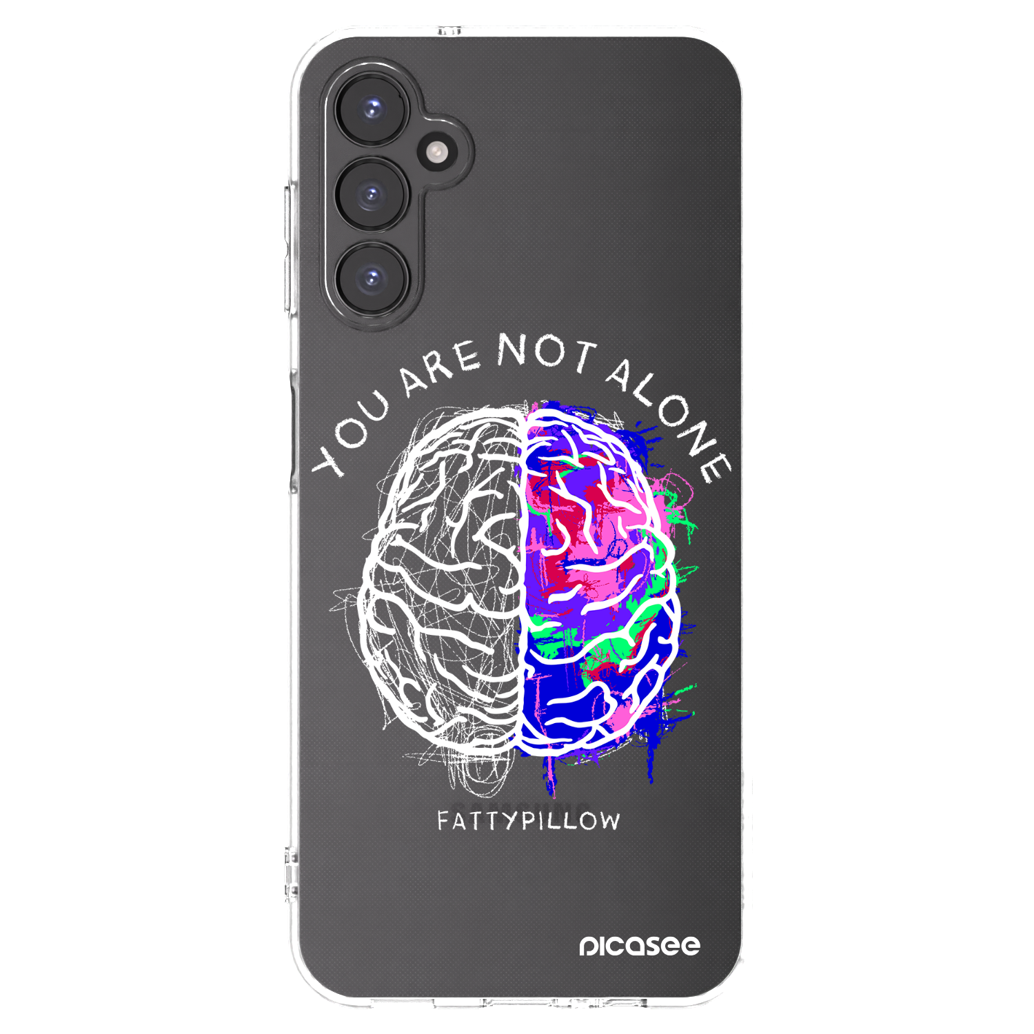 Picasee silikónový prehľadný obal pre Samsung Galaxy A14 4G A145R - Brain - White