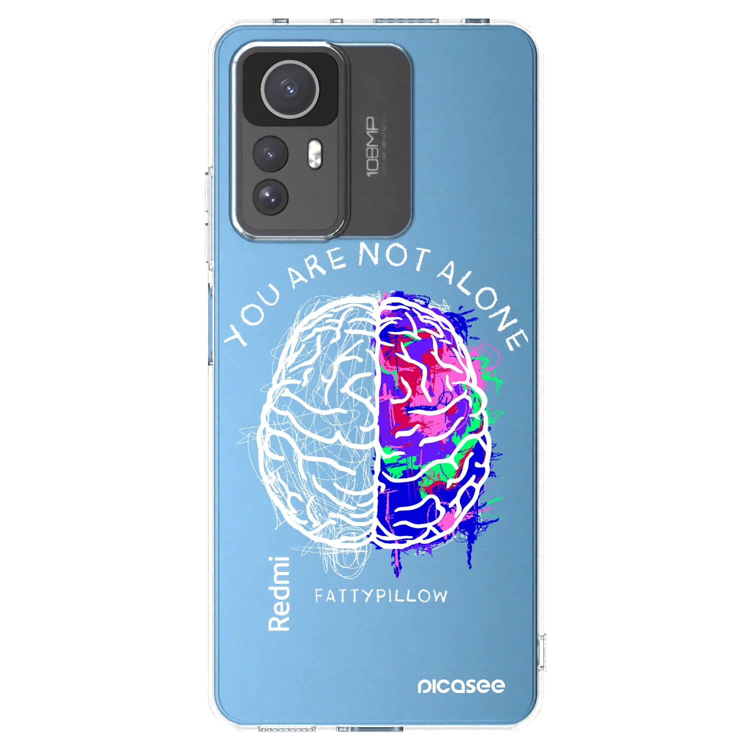 Picasee silikónový prehľadný obal pre Xiaomi Redmi Note 12S - Brain - White