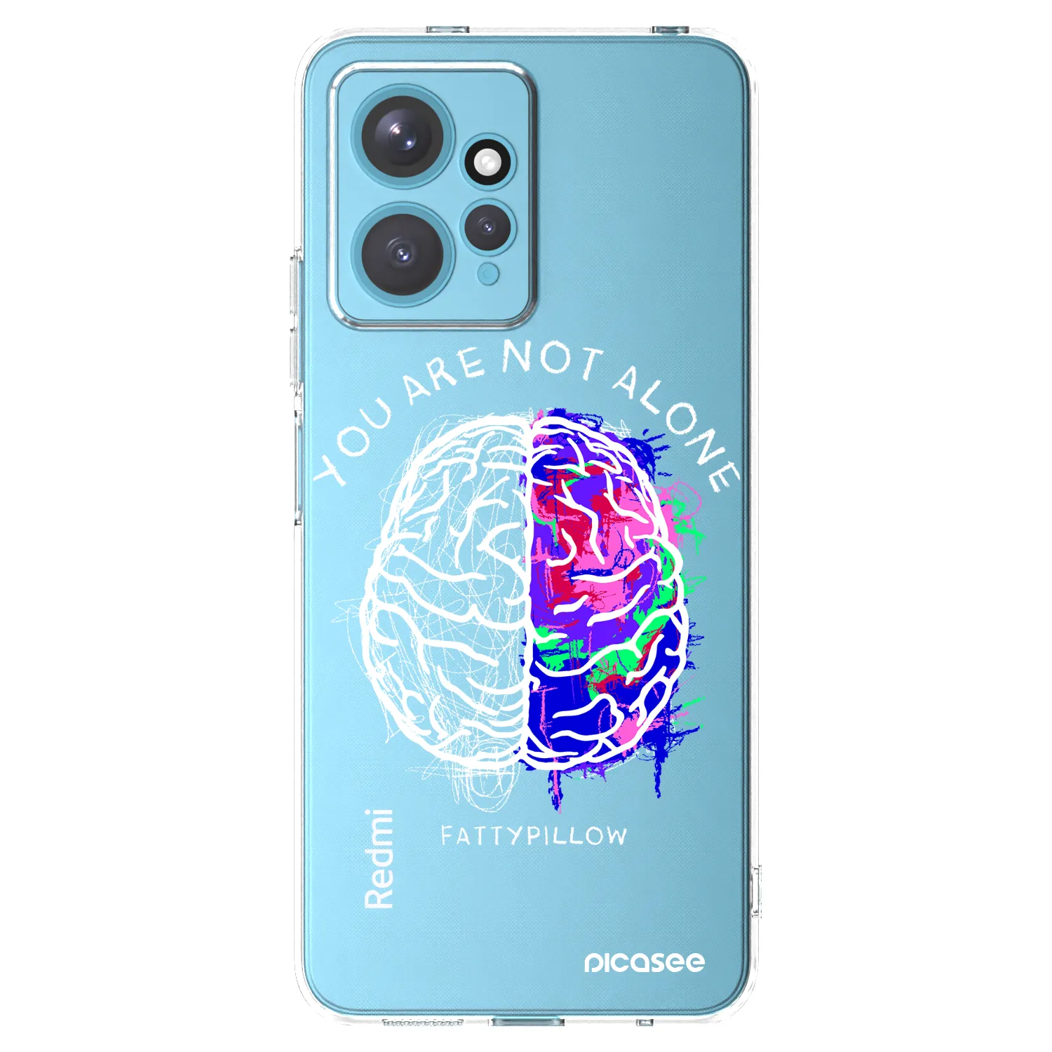Picasee silikónový prehľadný obal pre Xiaomi Redmi Note 12 4G - Brain - White