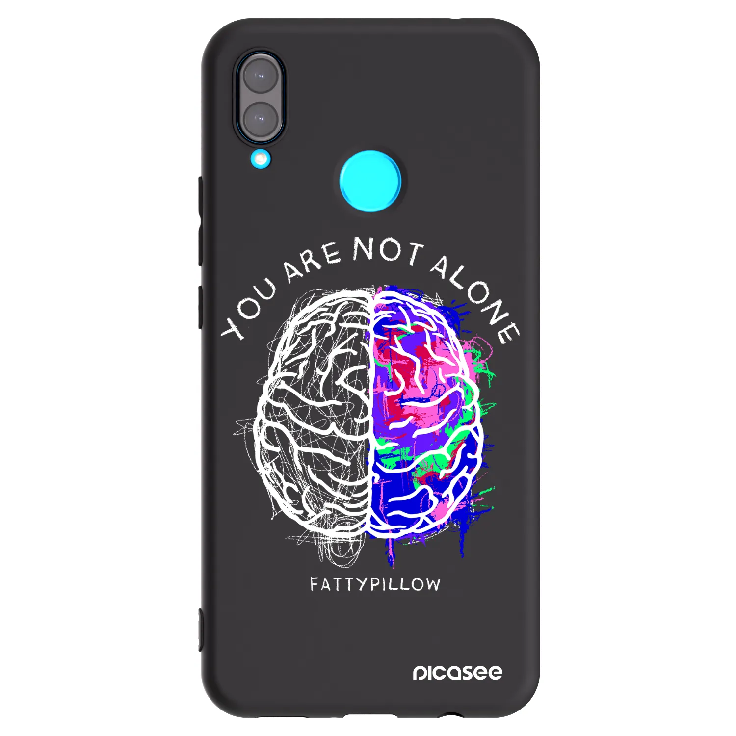 Picasee silikónový čierny obal pre Huawei Nova 3 - Brain - White