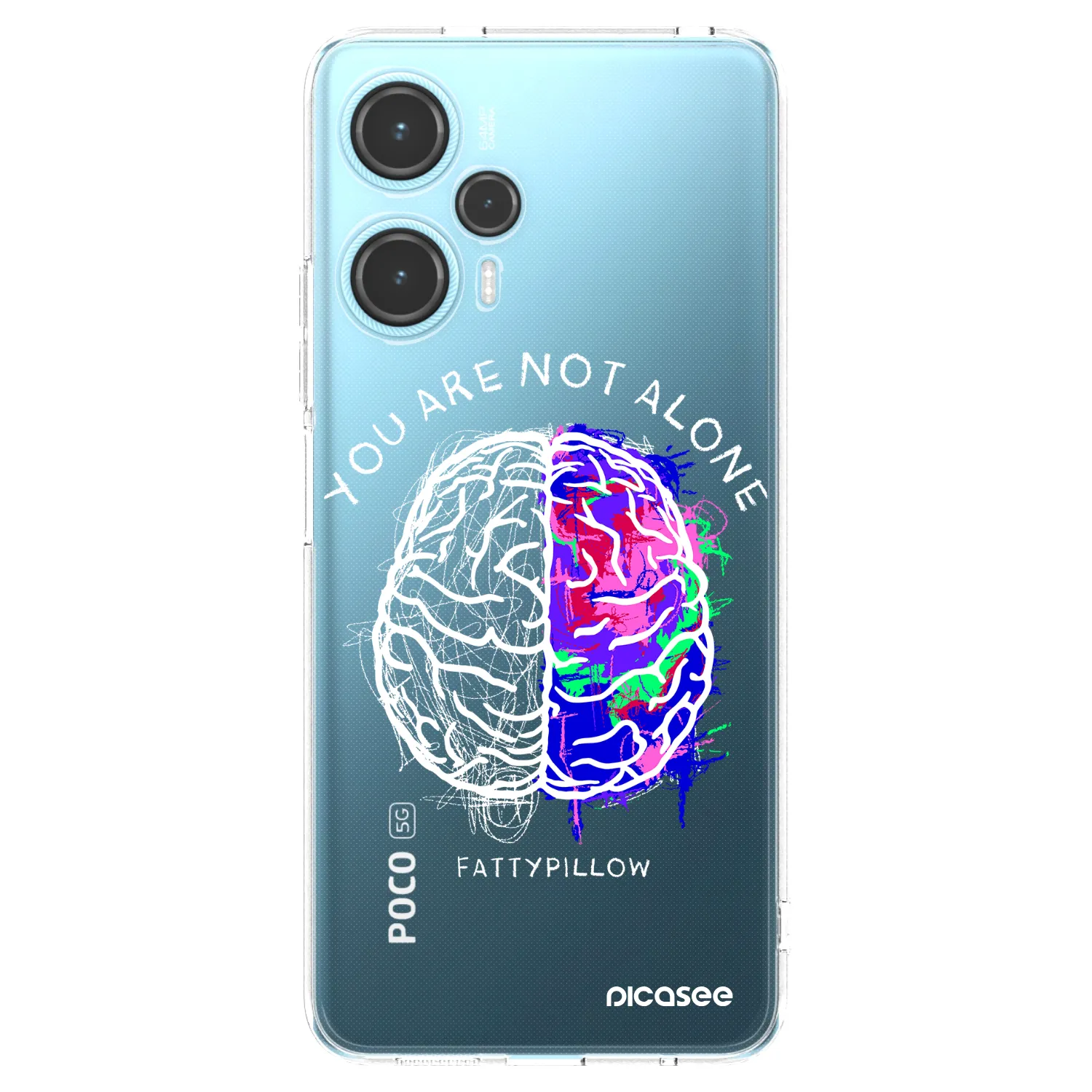 Picasee silikónový prehľadný obal pre Xiaomi Poco F5 - Brain - White