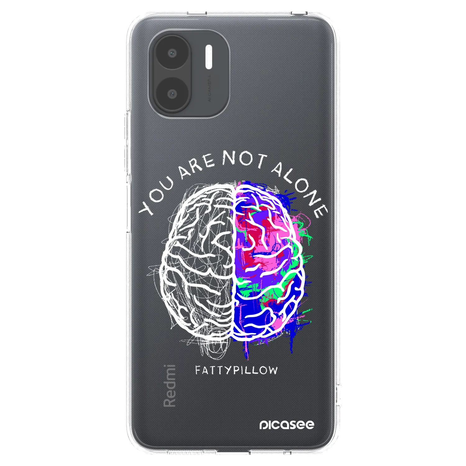 Picasee silikónový prehľadný obal pre Xiaomi Redmi A2 - Brain - White