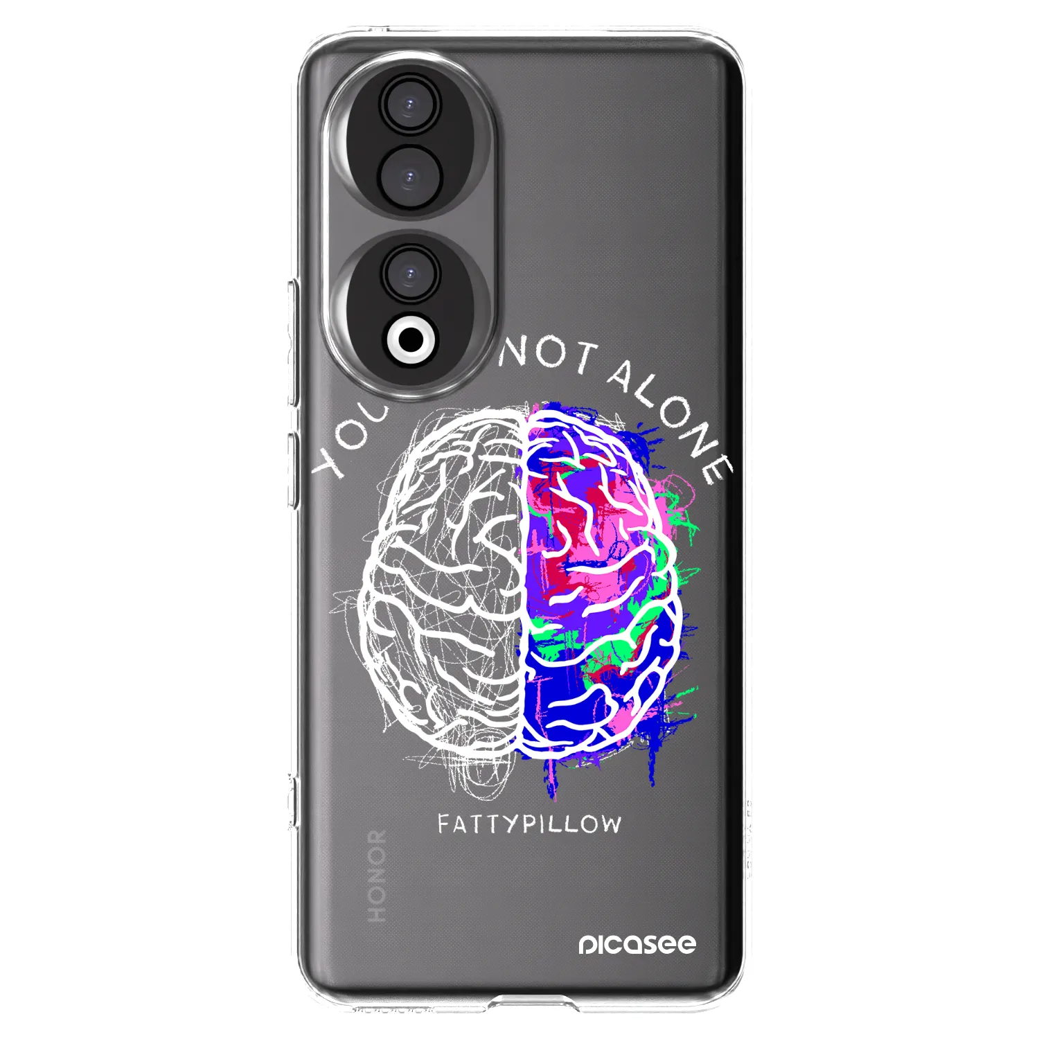 Picasee silikónový prehľadný obal pre Honor 90 5G - Brain - White