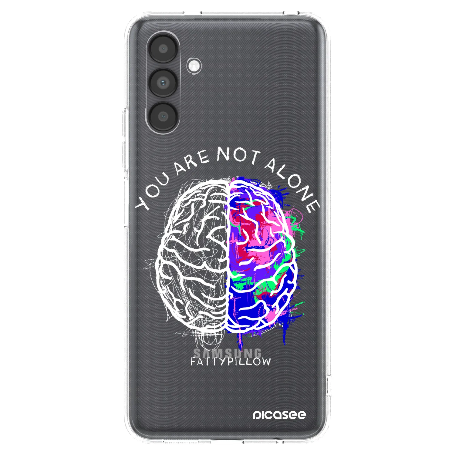 Picasee silikónový prehľadný obal pre Samsung Galaxy A04s A047F - Brain - White