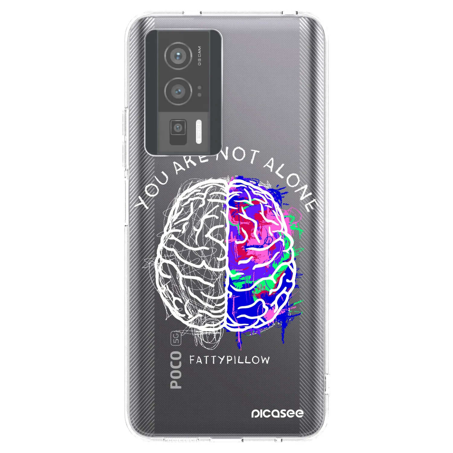 Picasee silikónový prehľadný obal pre Xiaomi Poco F5 Pro 5G - Brain - White