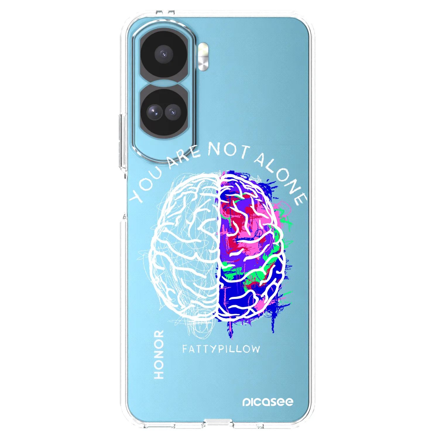 Picasee silikónový prehľadný obal pre Honor 90 Lite 5G - Brain - White