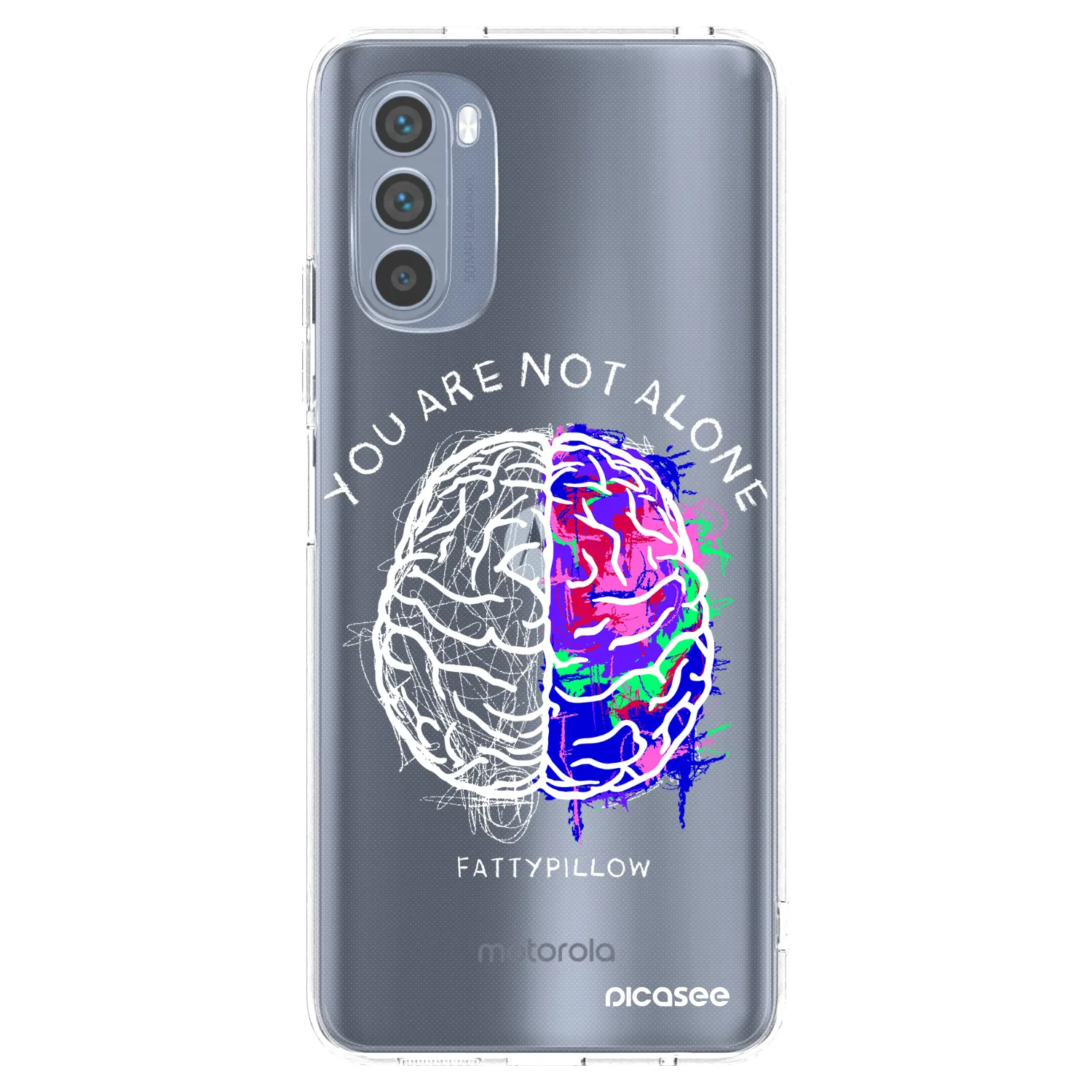 Silikónový prehľadný obal pre Motorola Moto G62 - Brain - White