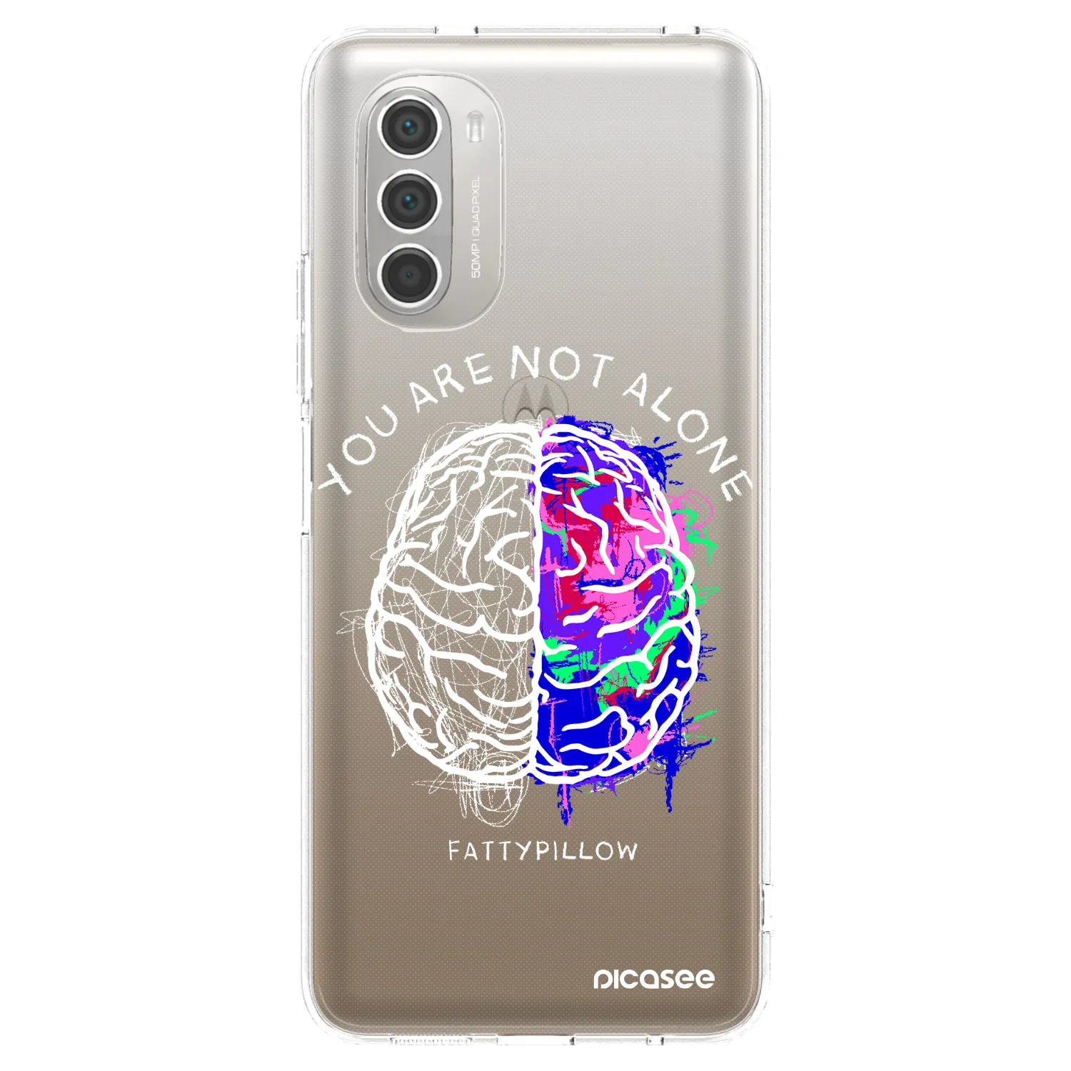 Picasee silikónový prehľadný obal pre Motorola Moto G51 - Brain - White