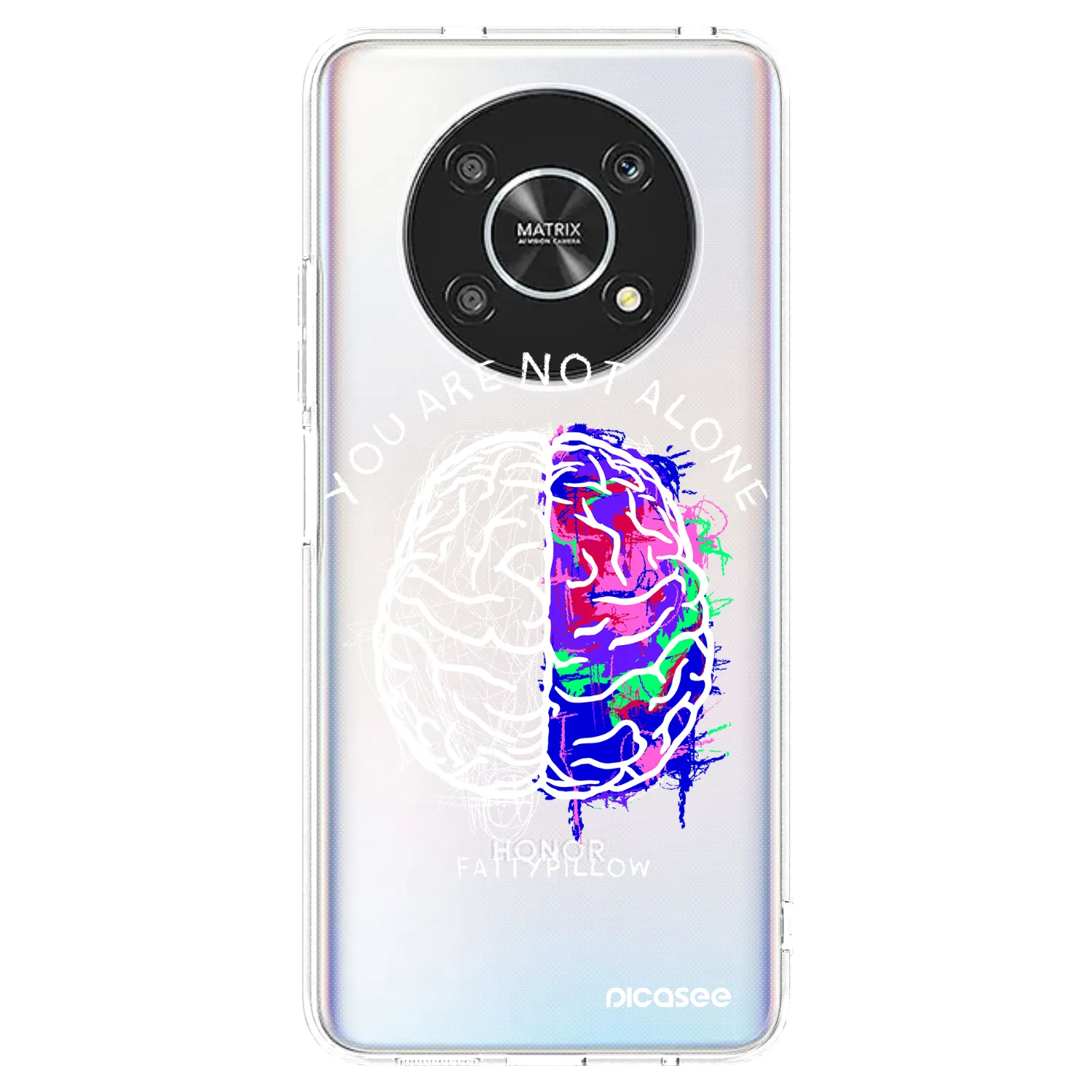 Picasee silikónový prehľadný obal pre Honor Magic4 Lite 5G - Brain - White