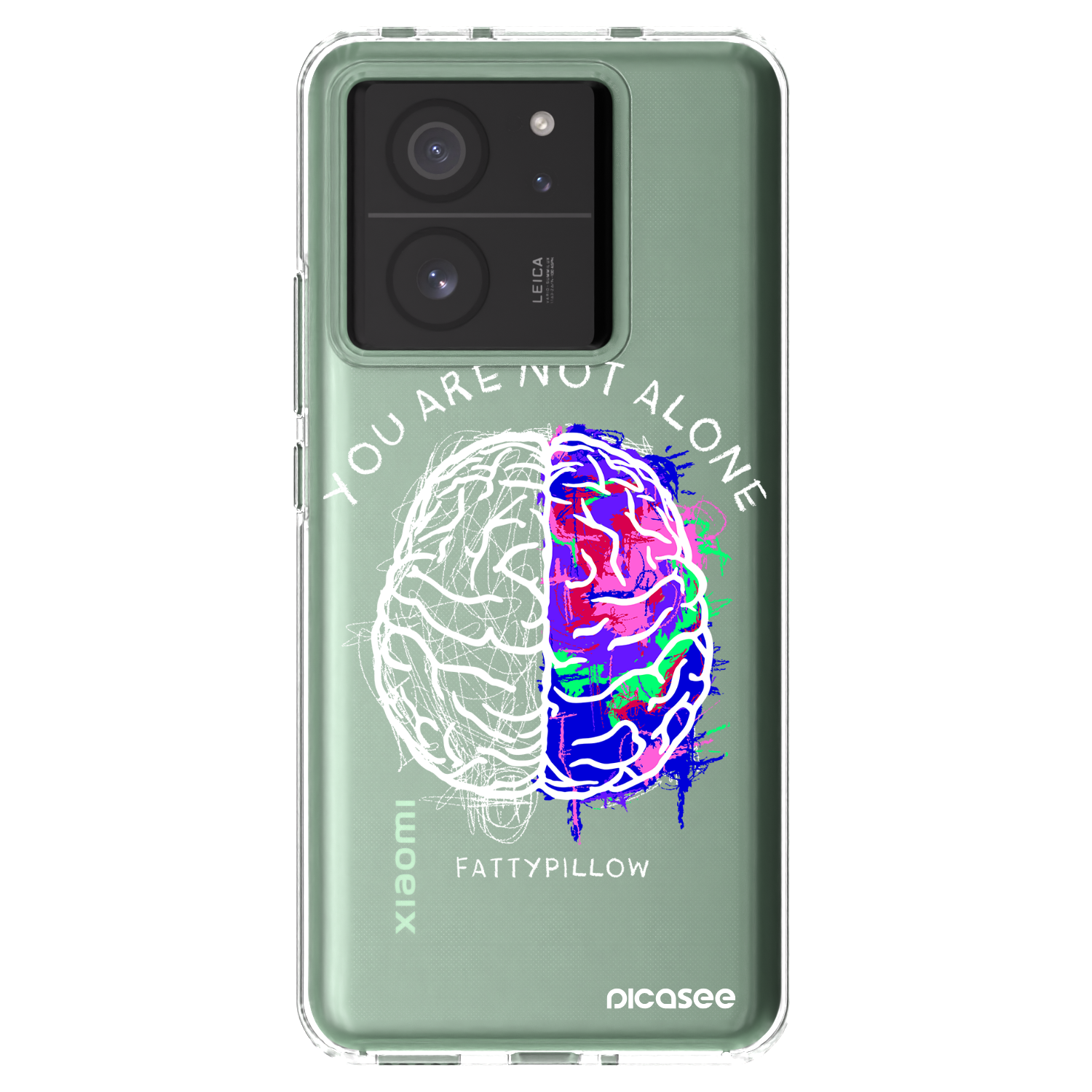 Picasee silikónový prehľadný obal pre Xiaomi 13T Pro - Brain - White
