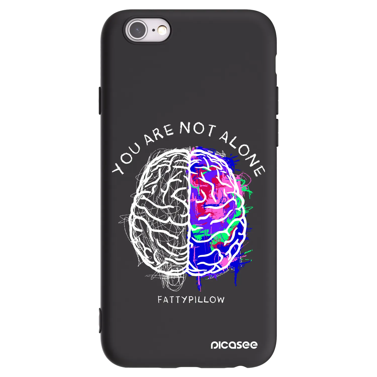Picasee silikónový čierny obal pre Apple iPhone 6/6S - Brain - White