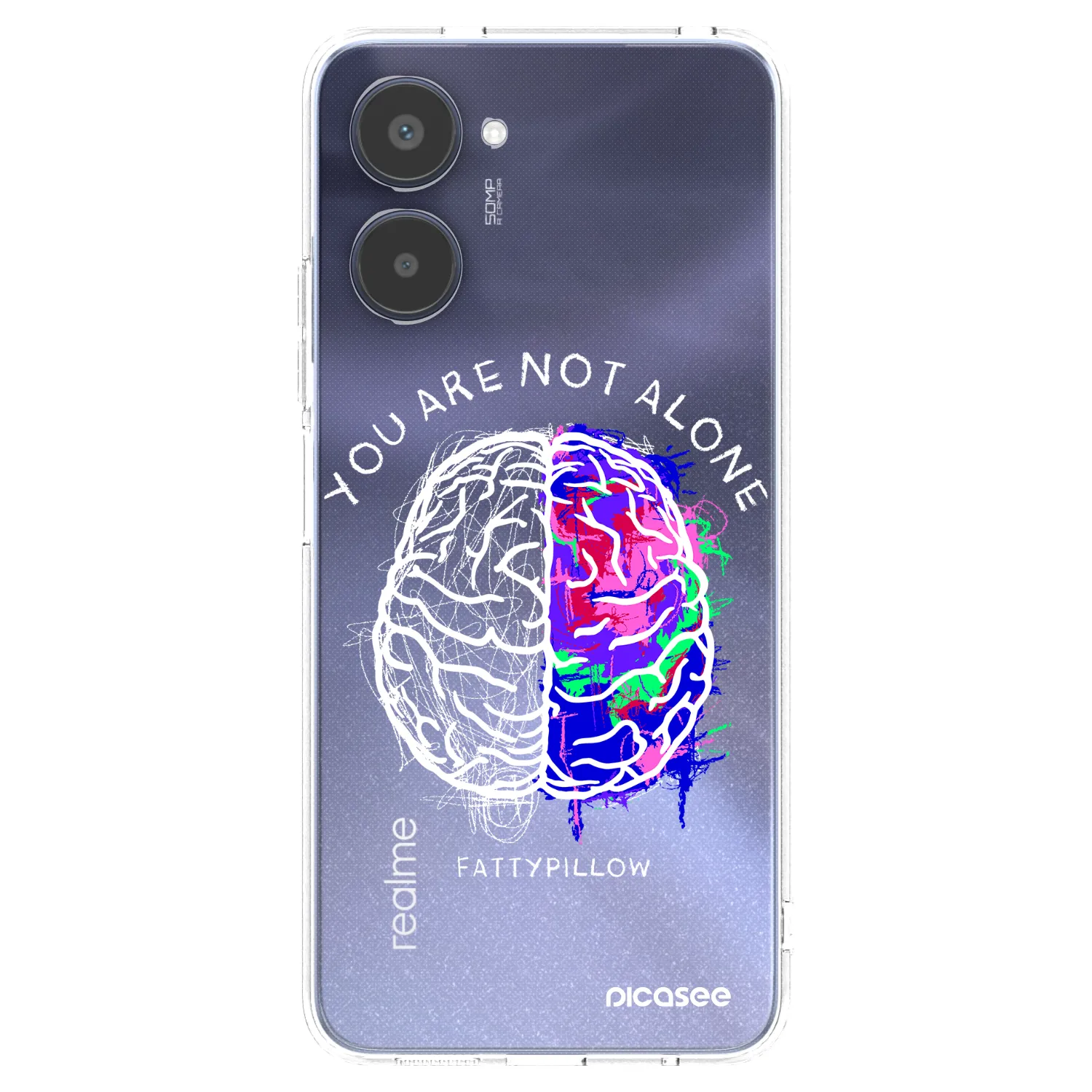 Picasee silikónový prehľadný obal pre Realme 10 4G - Brain - White