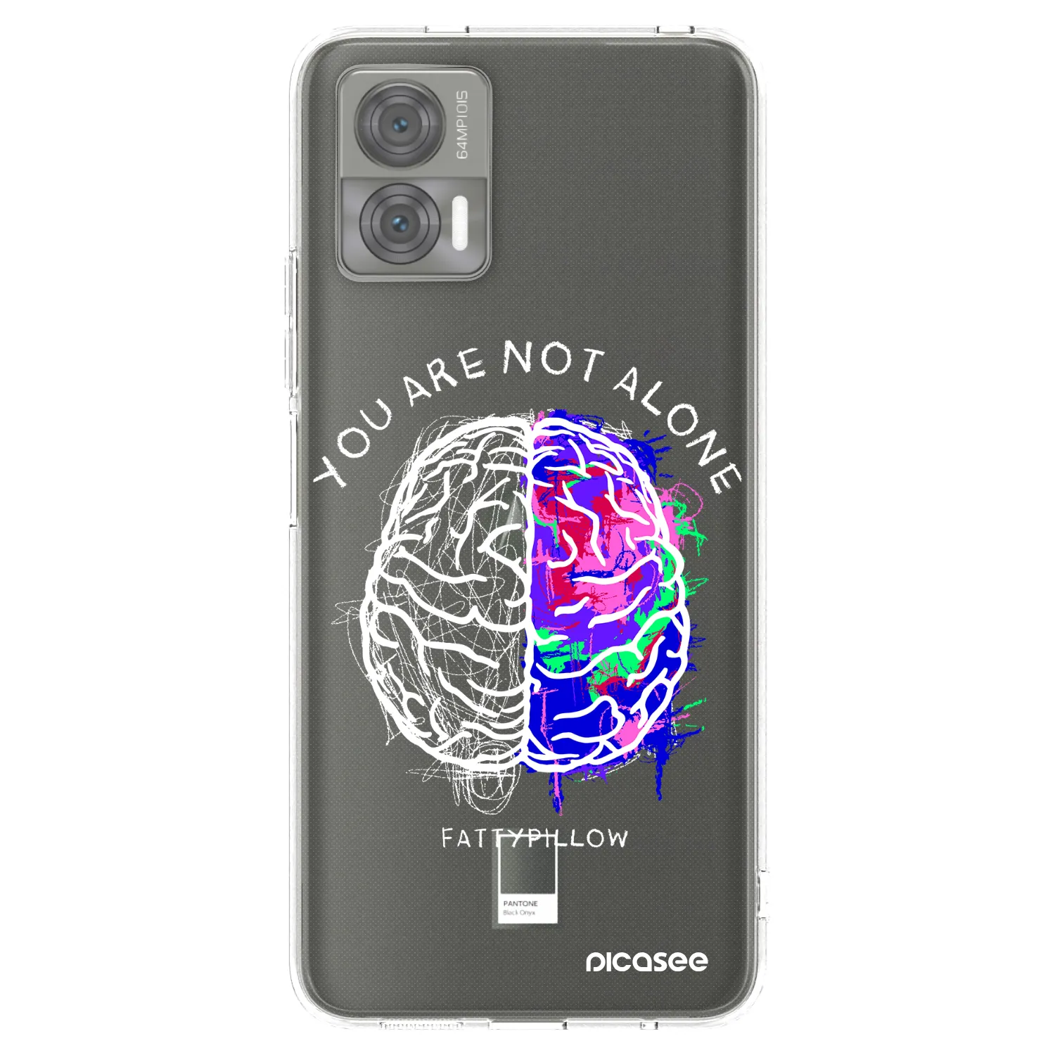 Picasee silikónový prehľadný obal pre Motorola Edge 30 Neo - Brain - White