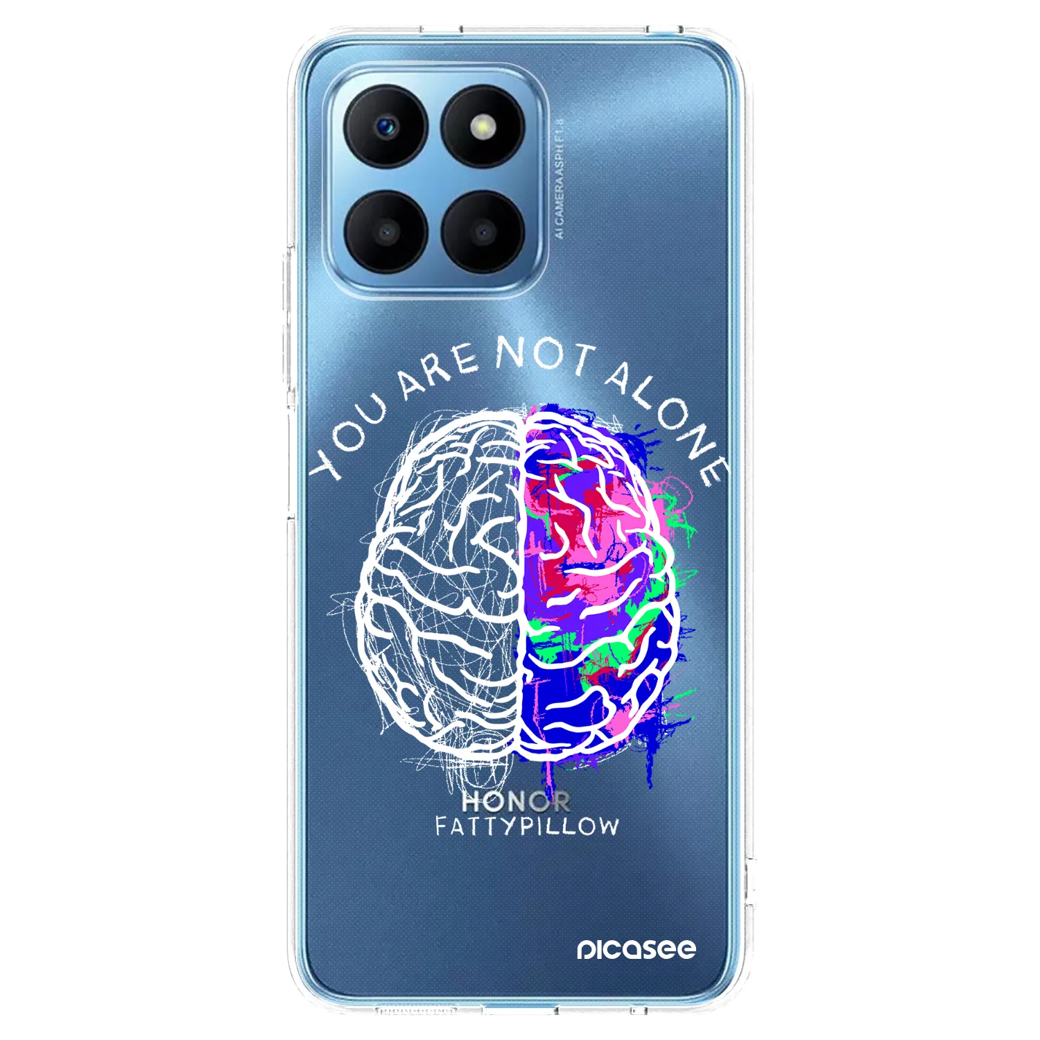 Picasee silikónový prehľadný obal pre Honor 70 Lite - Brain - White
